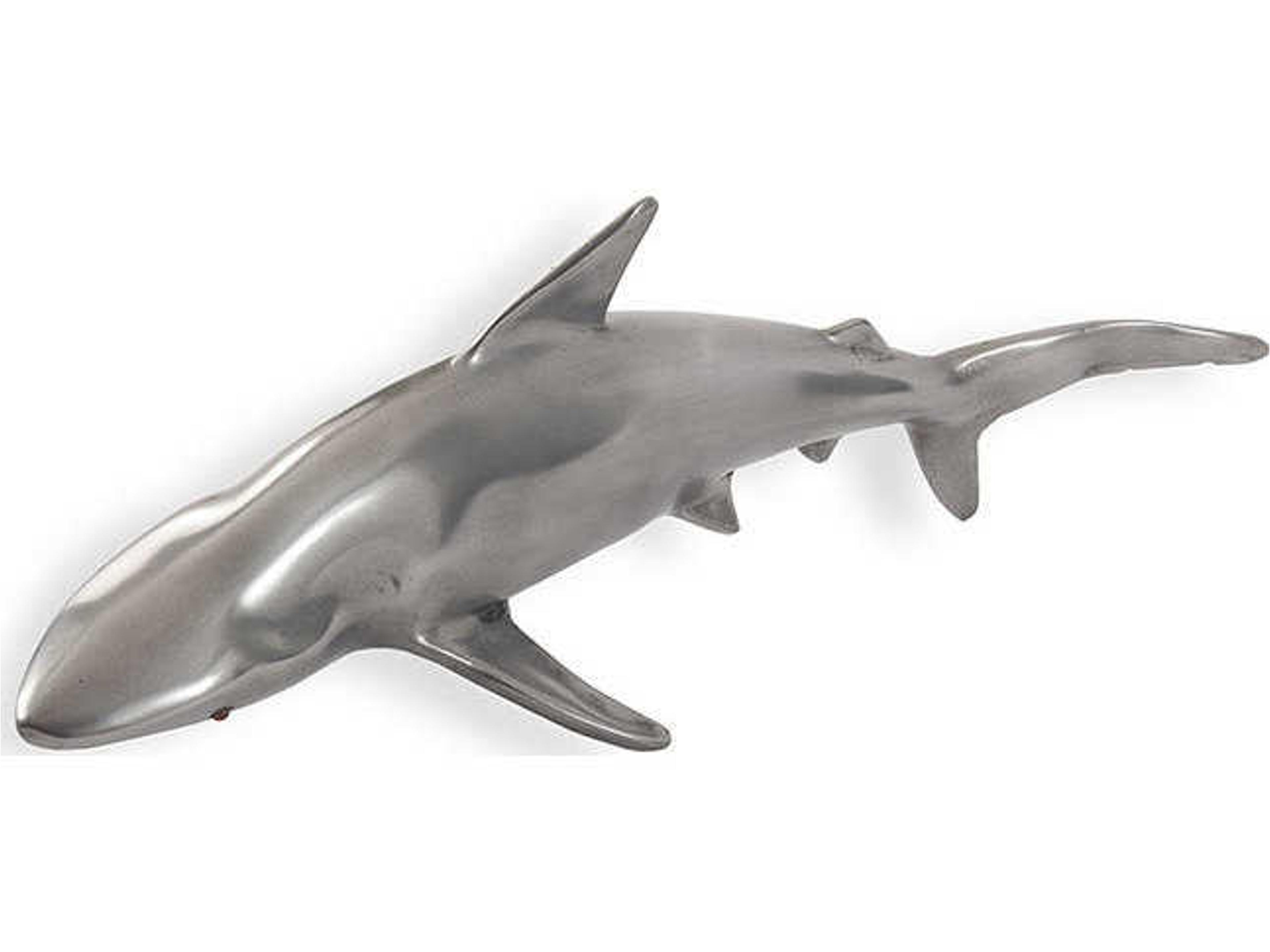 Phillips Collection Polished Aluminum Whaler Shark Fish 3D Wall Art