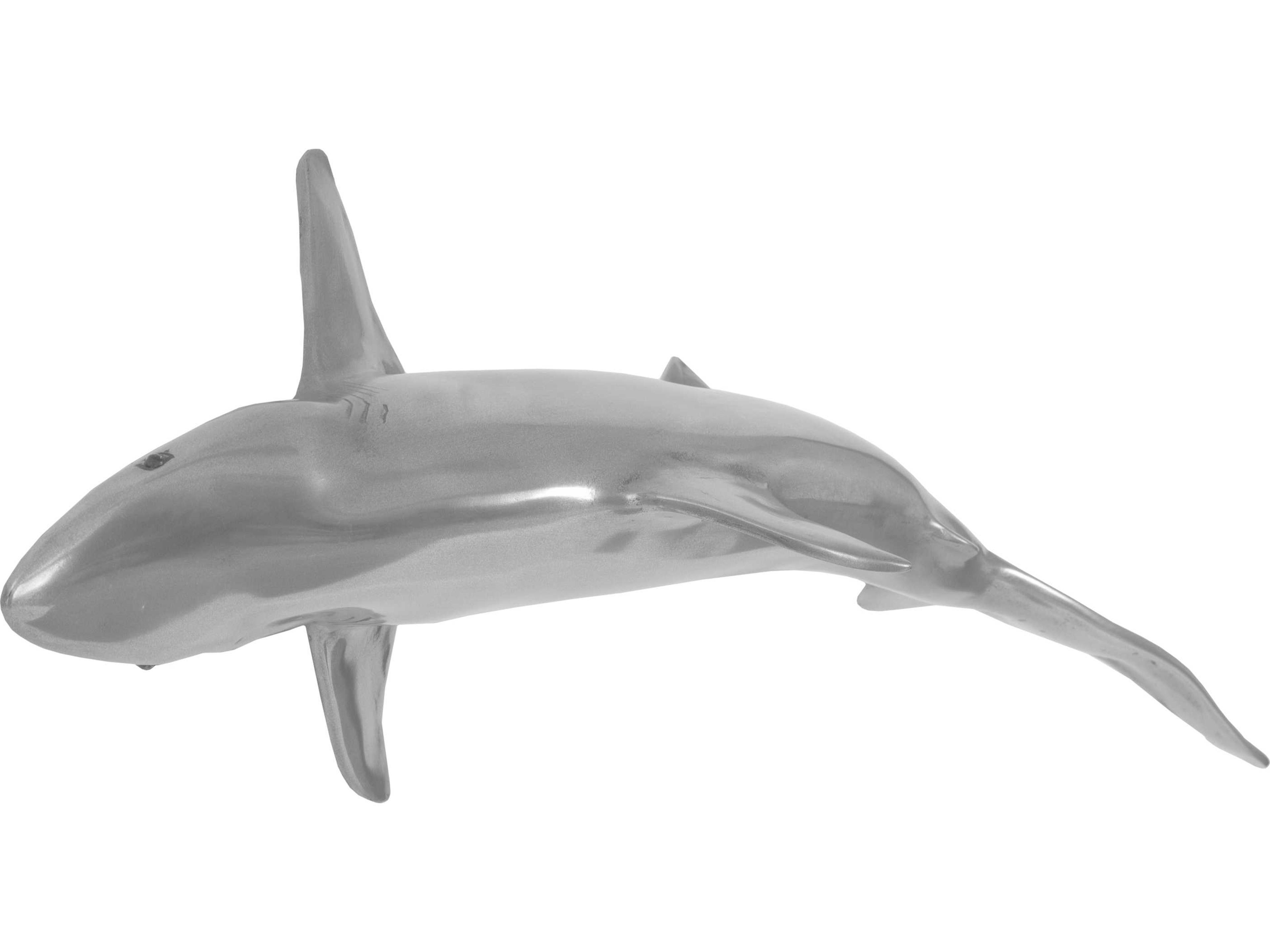 Phillips Collection Polished Aluminum Whaler Shark Fish 3D Wall Art
