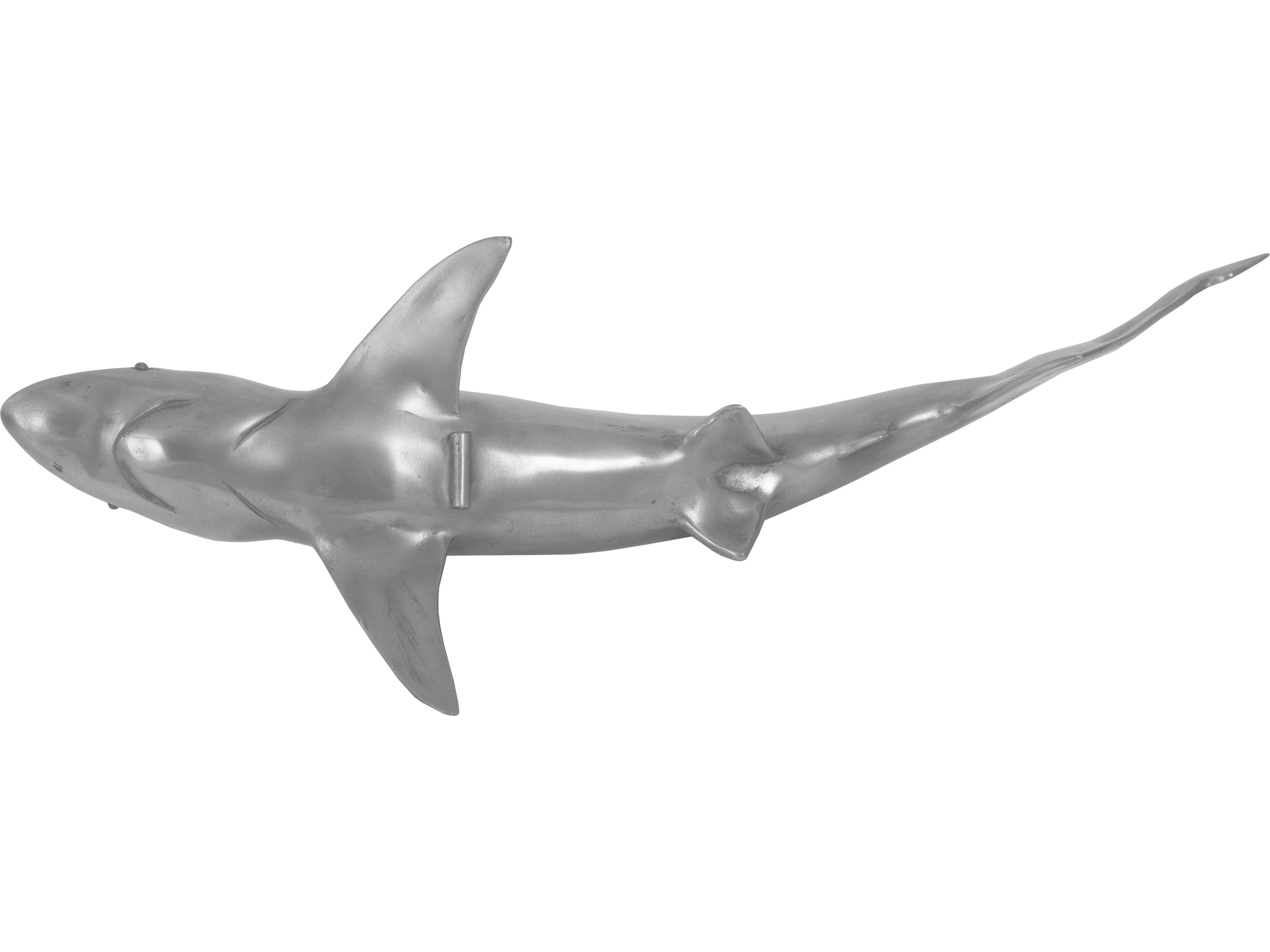 Phillips Collection Polished Aluminum Whaler Shark Fish 3D Wall Art