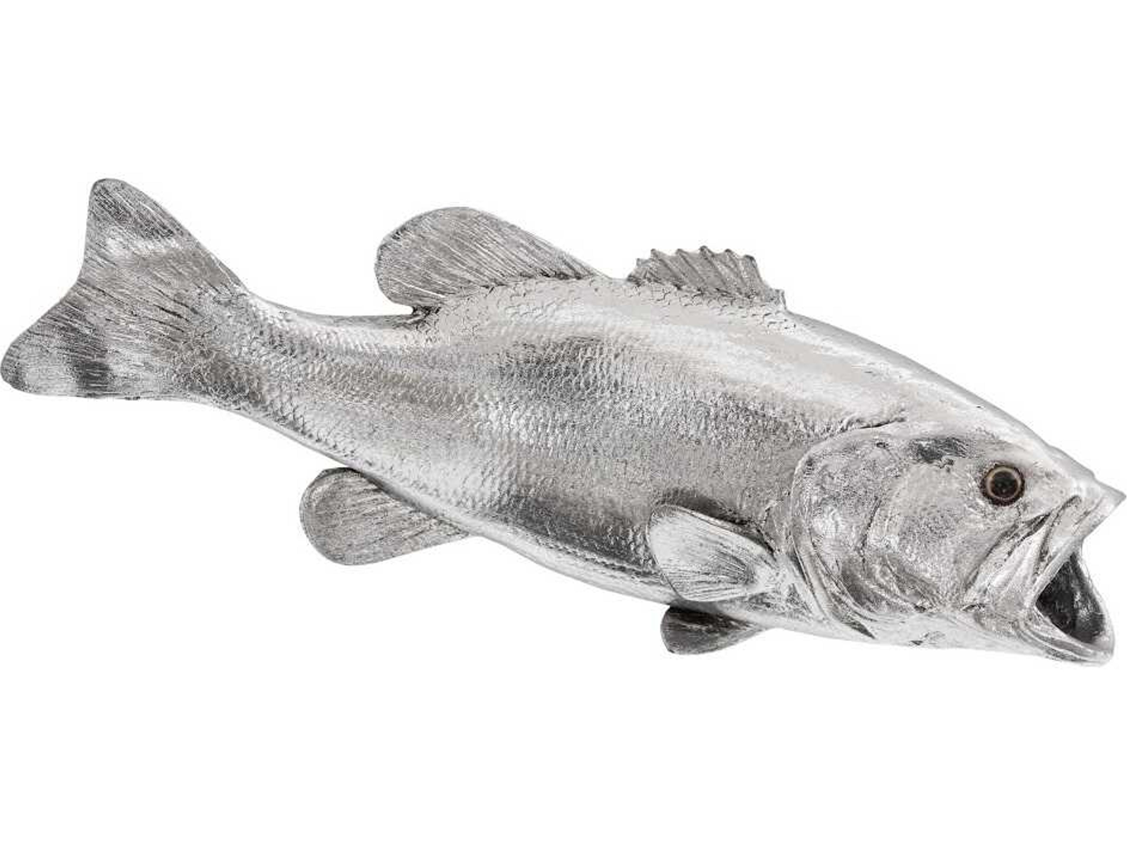 Silver Leaf Largemouth Bass Fish 3D Wall Art