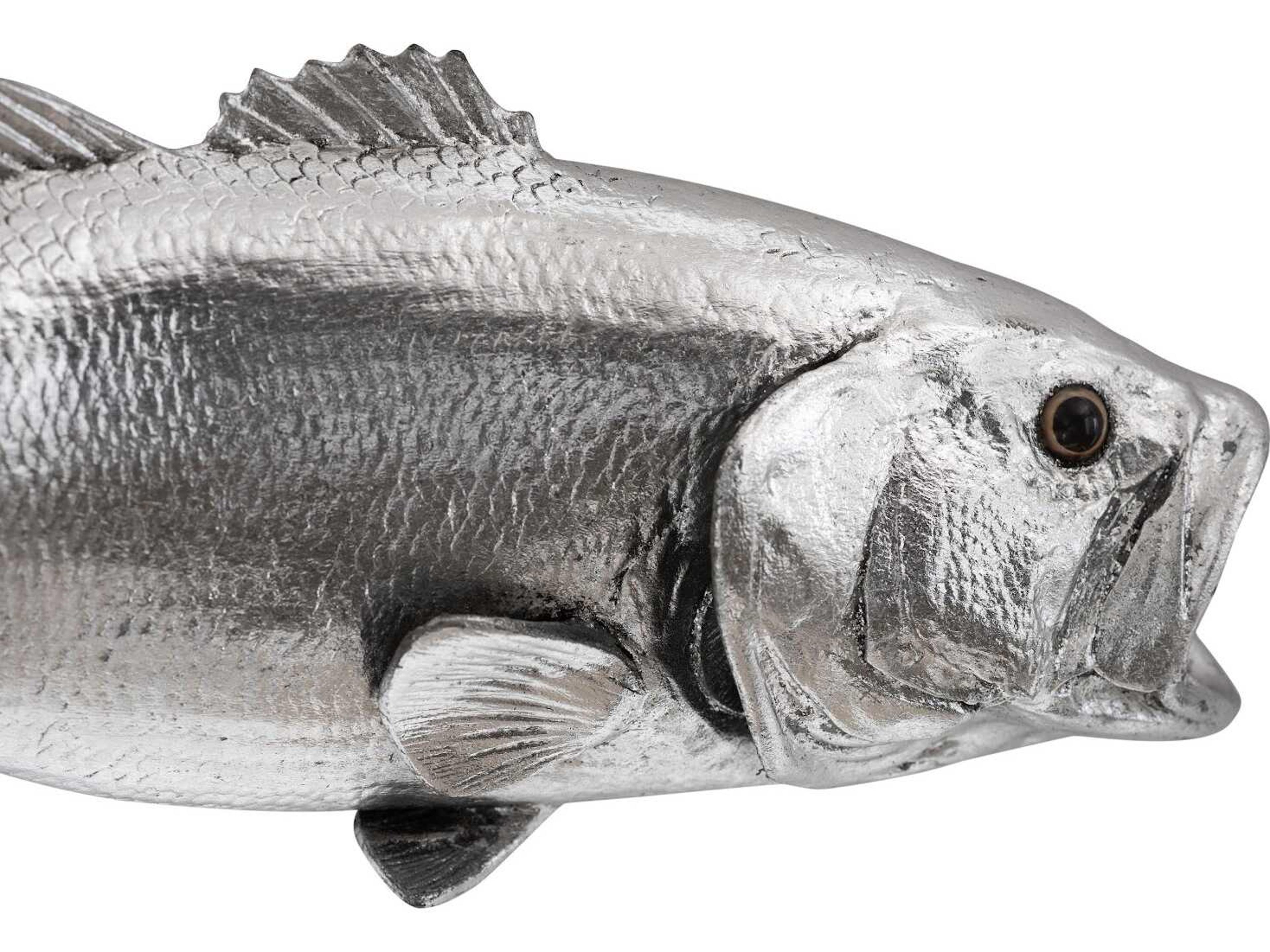 Phillips Collection Silver Leaf Largemouth Bass Fish 3D Wall Art