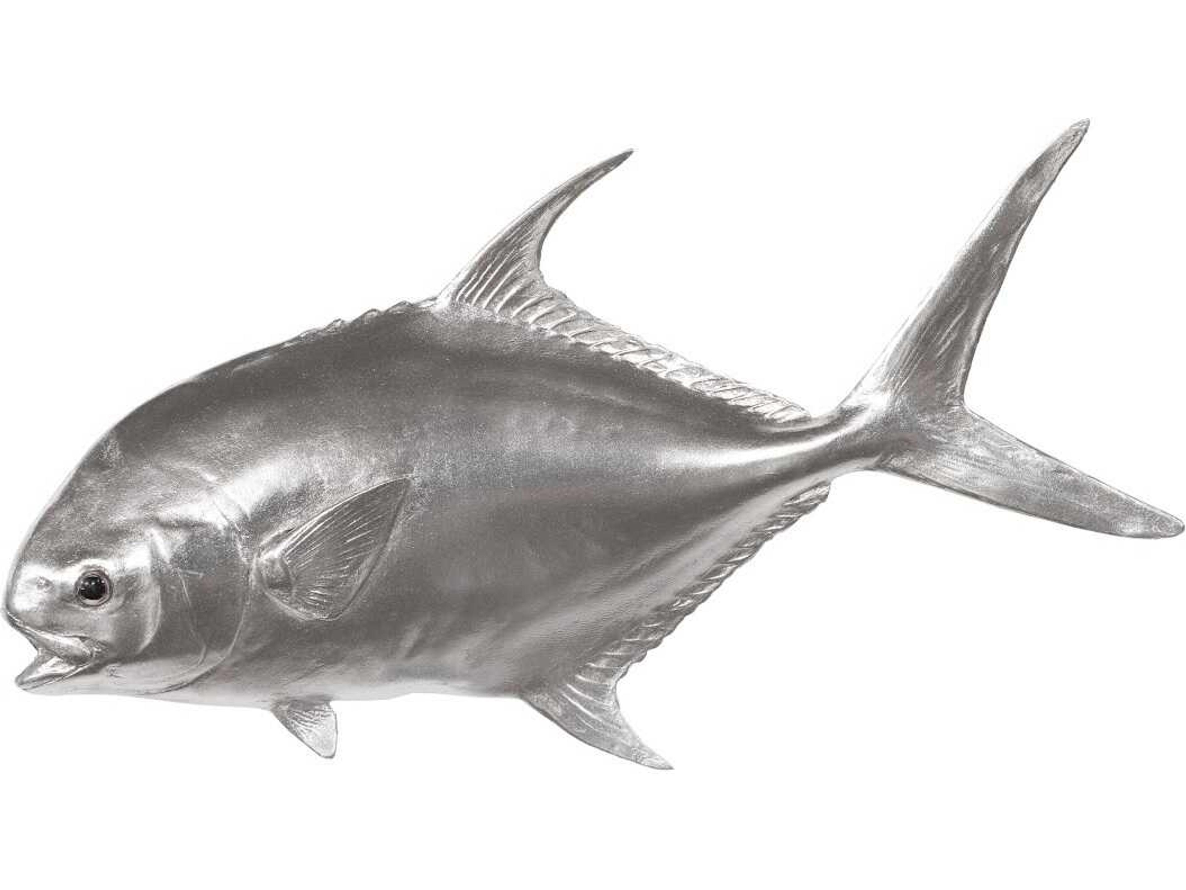 Permit Fish Wall Sculpture in Silver Leaf