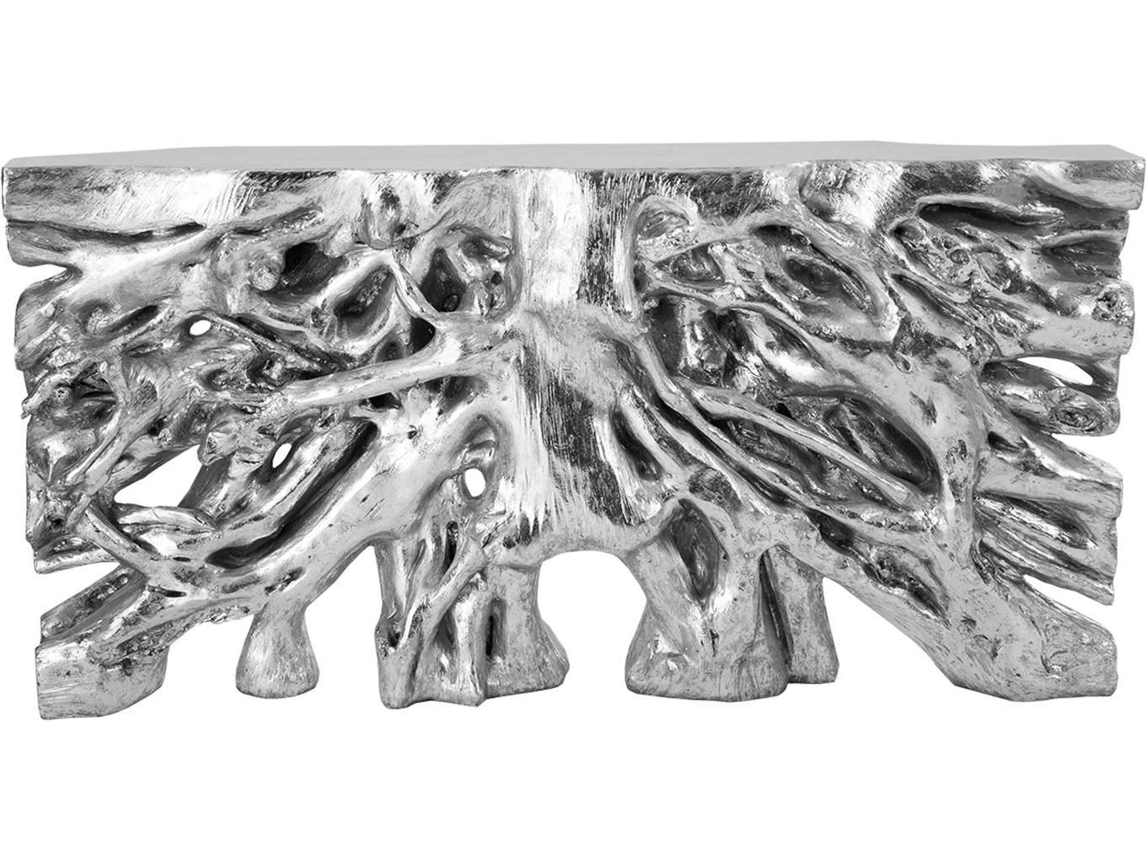 Phillips Collection Cast Naturals Silver Leaf Console Table