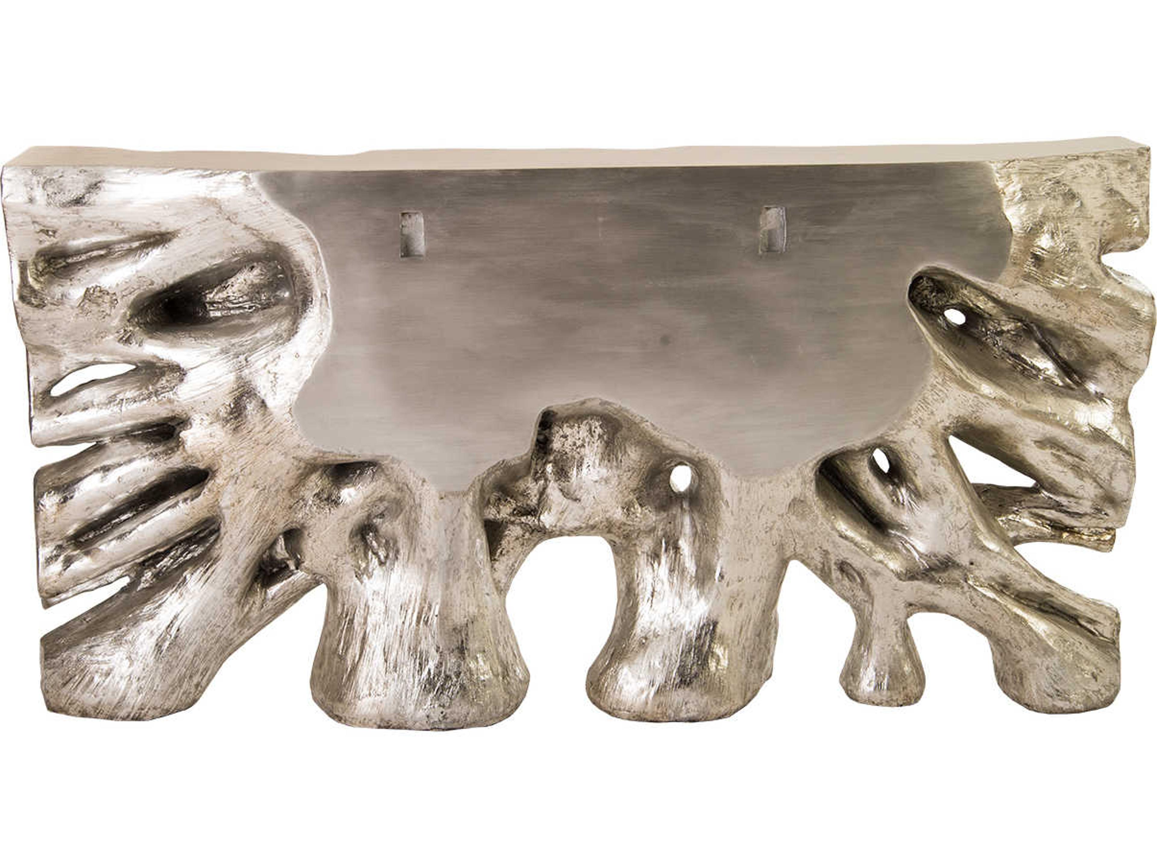 Phillips Collection Cast Naturals Silver Leaf Console Table