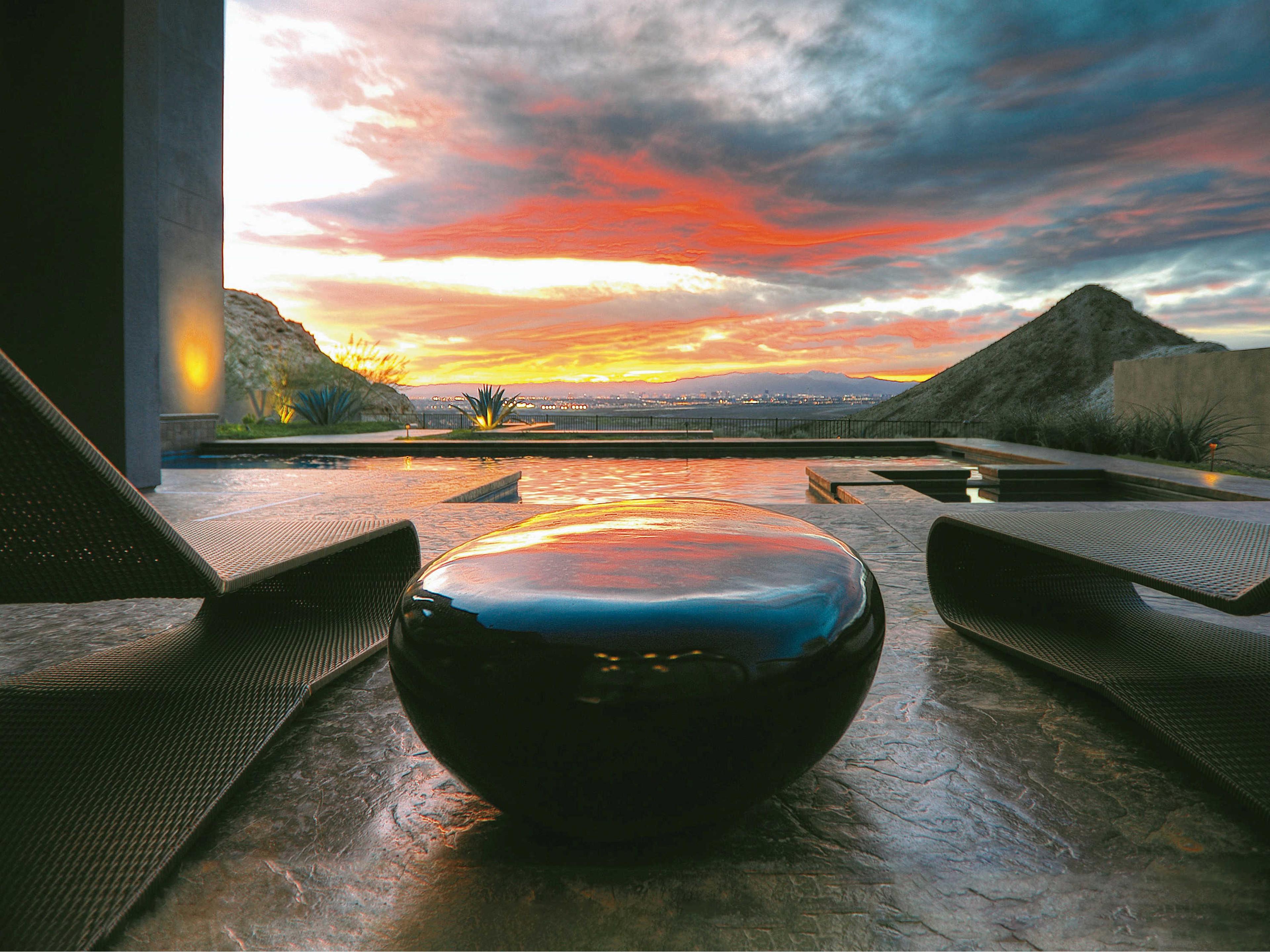 Phillips Collection Outdoorriver Stone Oval Gel Coat Coffee Table