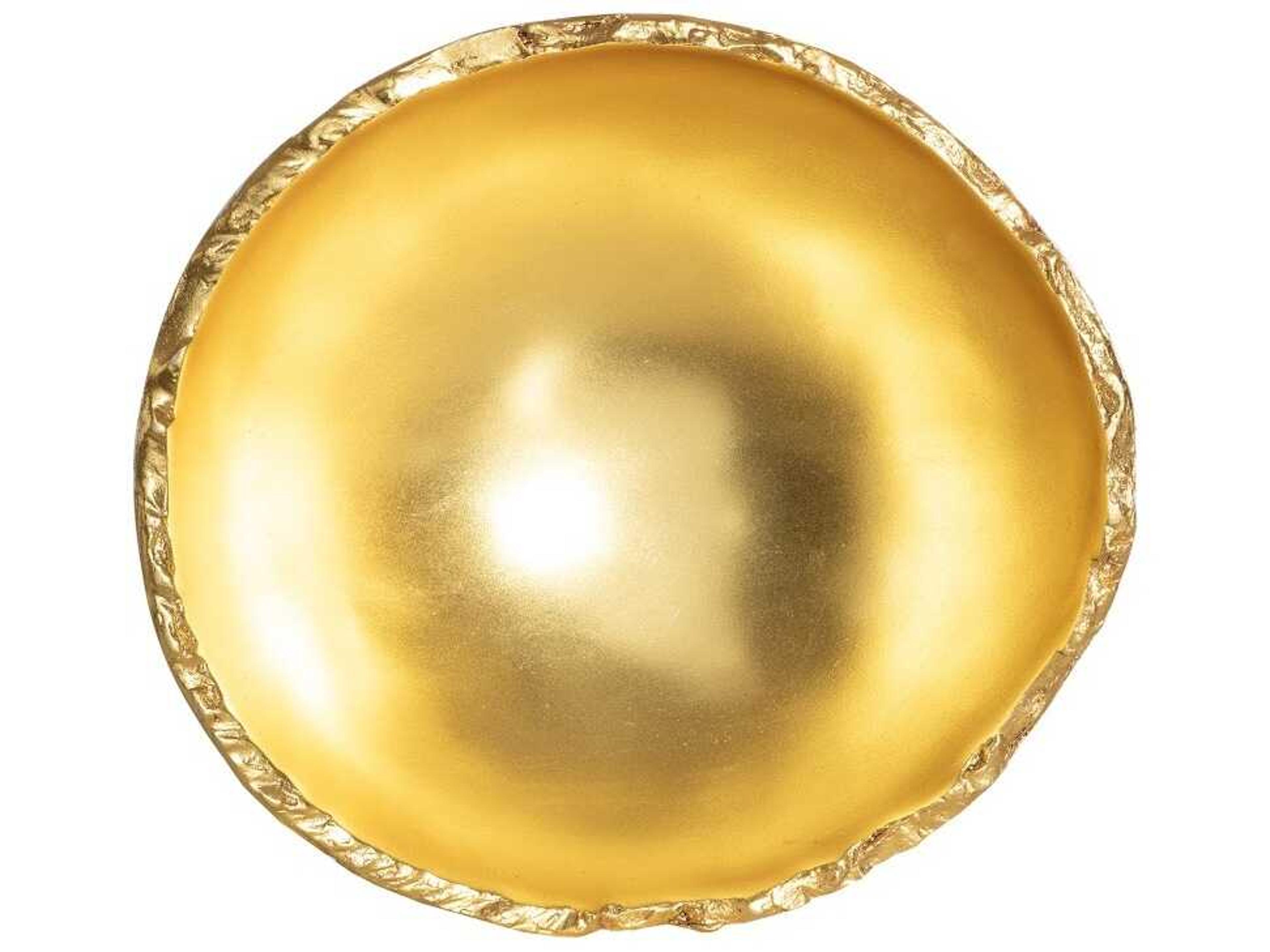 Luxecor Flow Pearl White / Gold Leaf Decorative Broken Egg Bowl