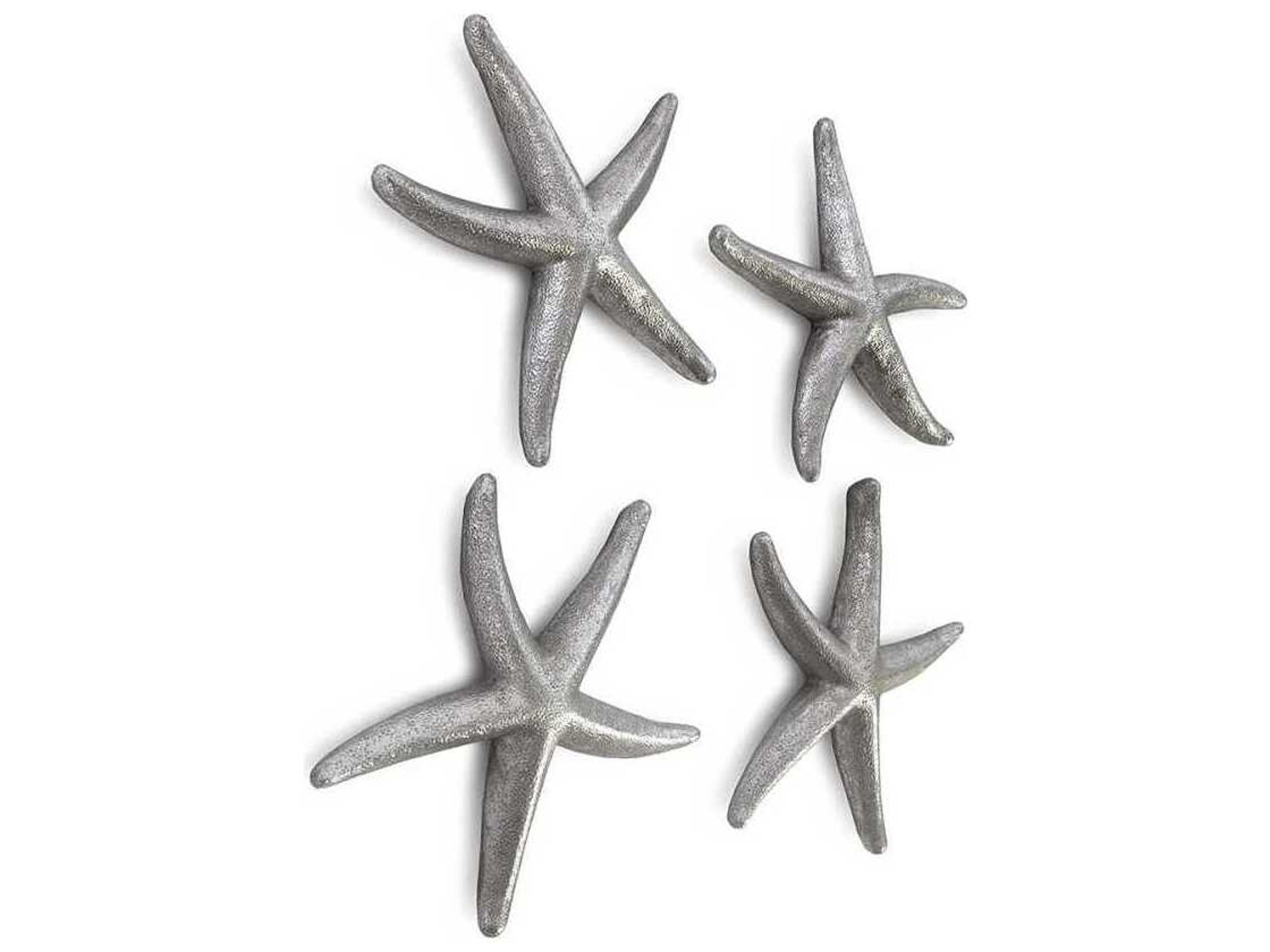 Phillips Collection Silver Leaf Starfish Small 3D Wall Art Set of 4