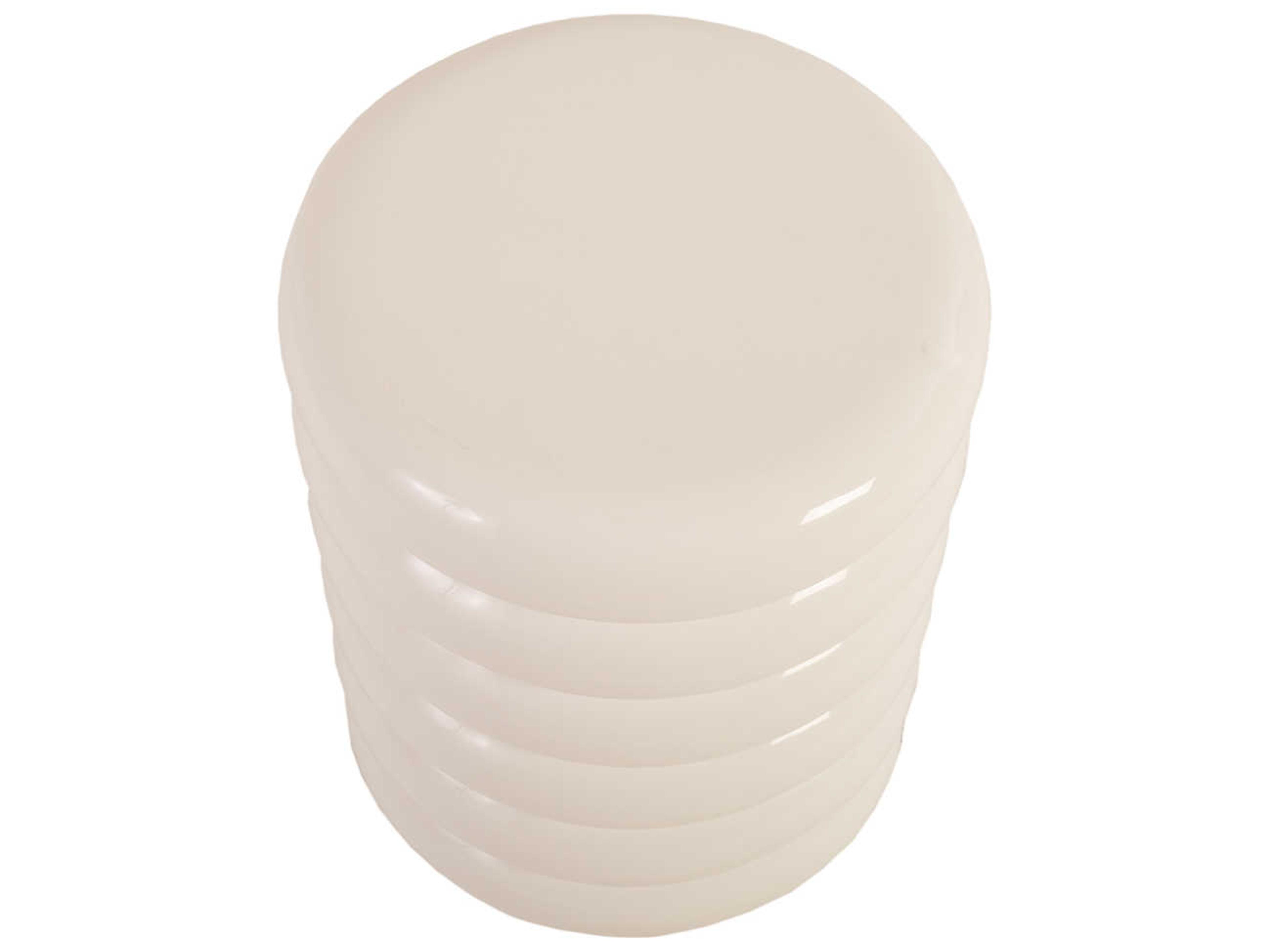 Phillips Collection Outdoor Gel Coat White Accent Stool