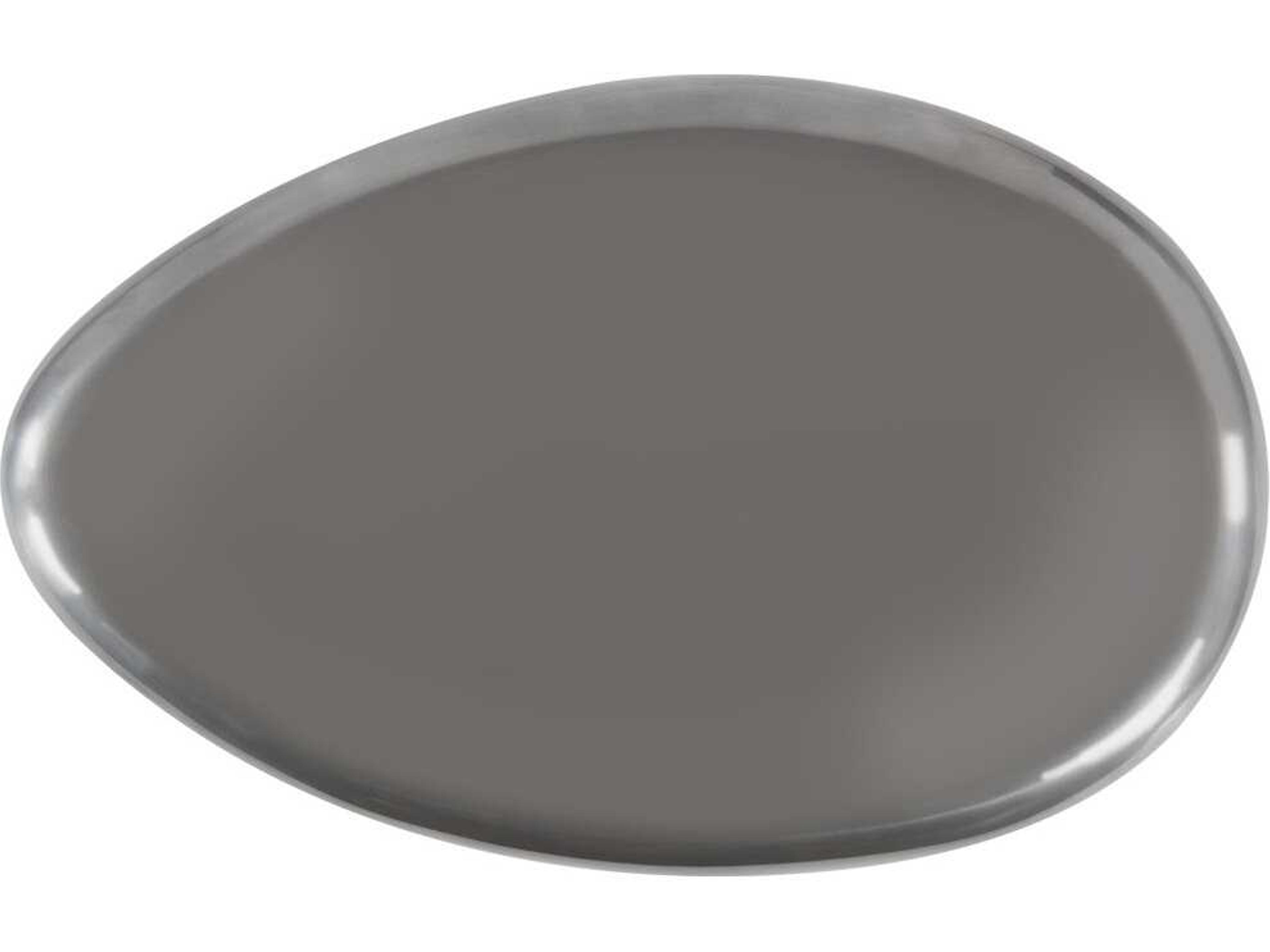 Phillips Collection River Stone Oval Metal Polished Aluminum Coffee Table