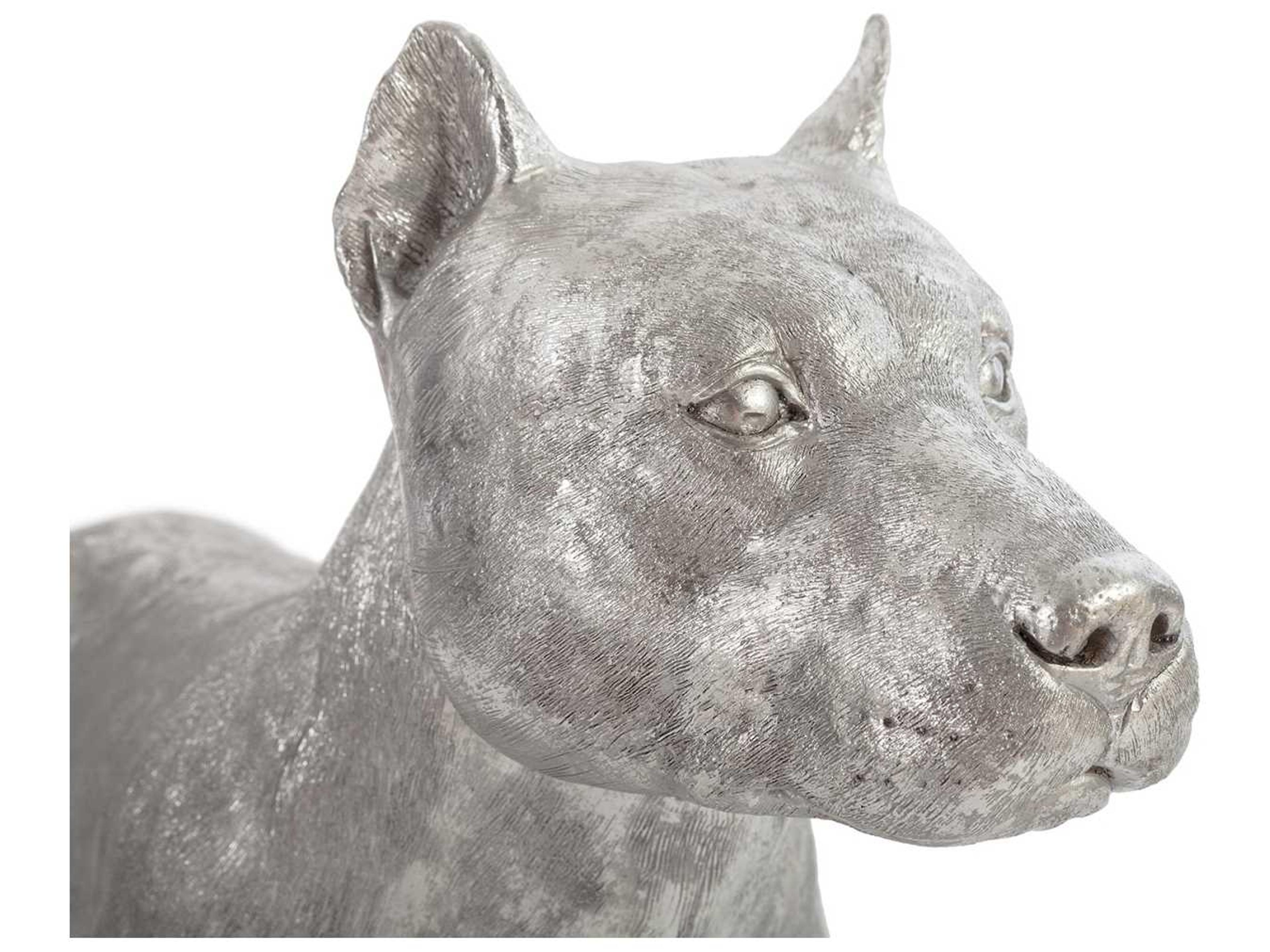 Phillips Collection Silver Leaf Pit Bull Sculpture