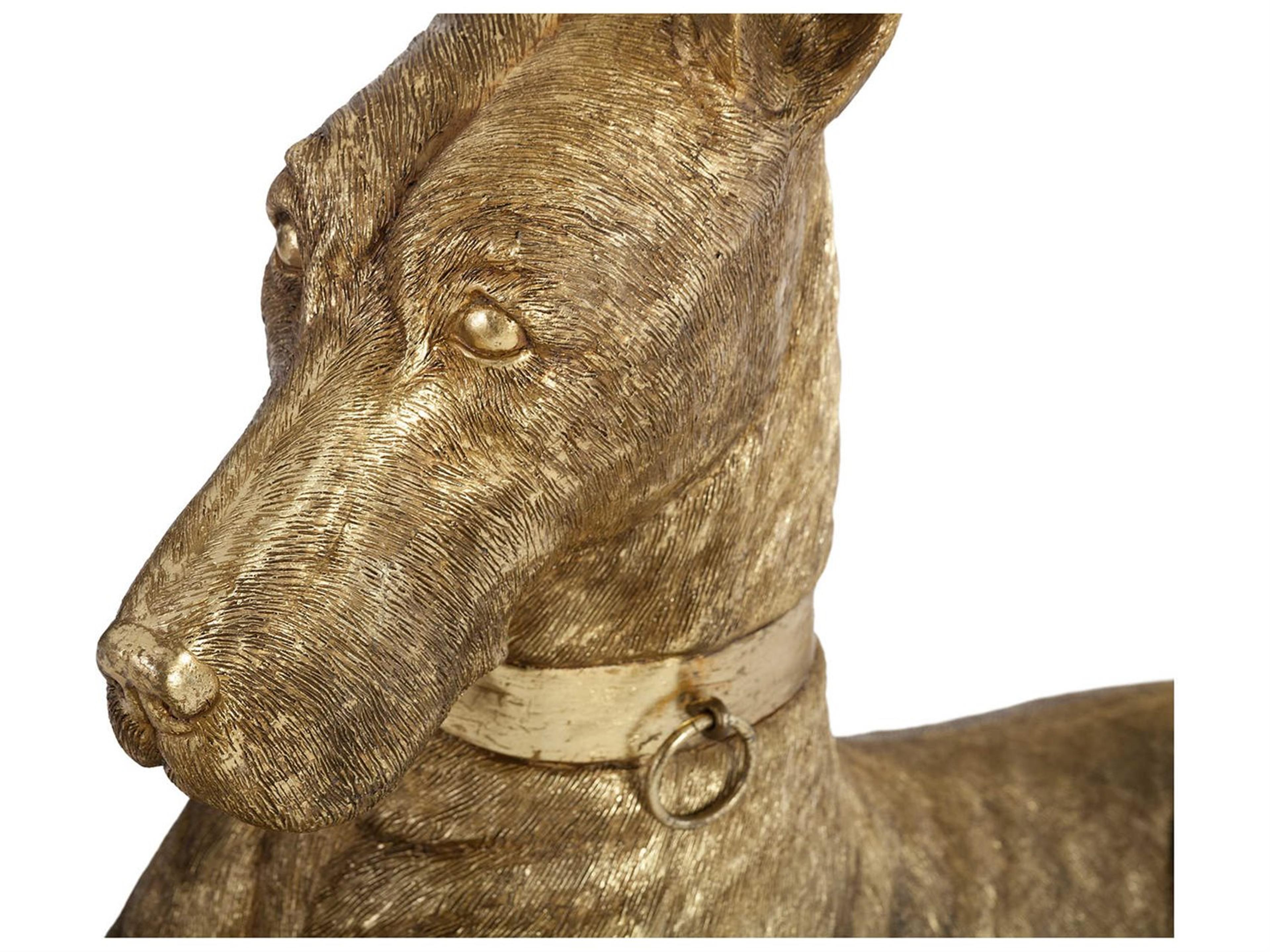 Phillips Collection Gold Leaf Right Facing Great Dane Sculpture