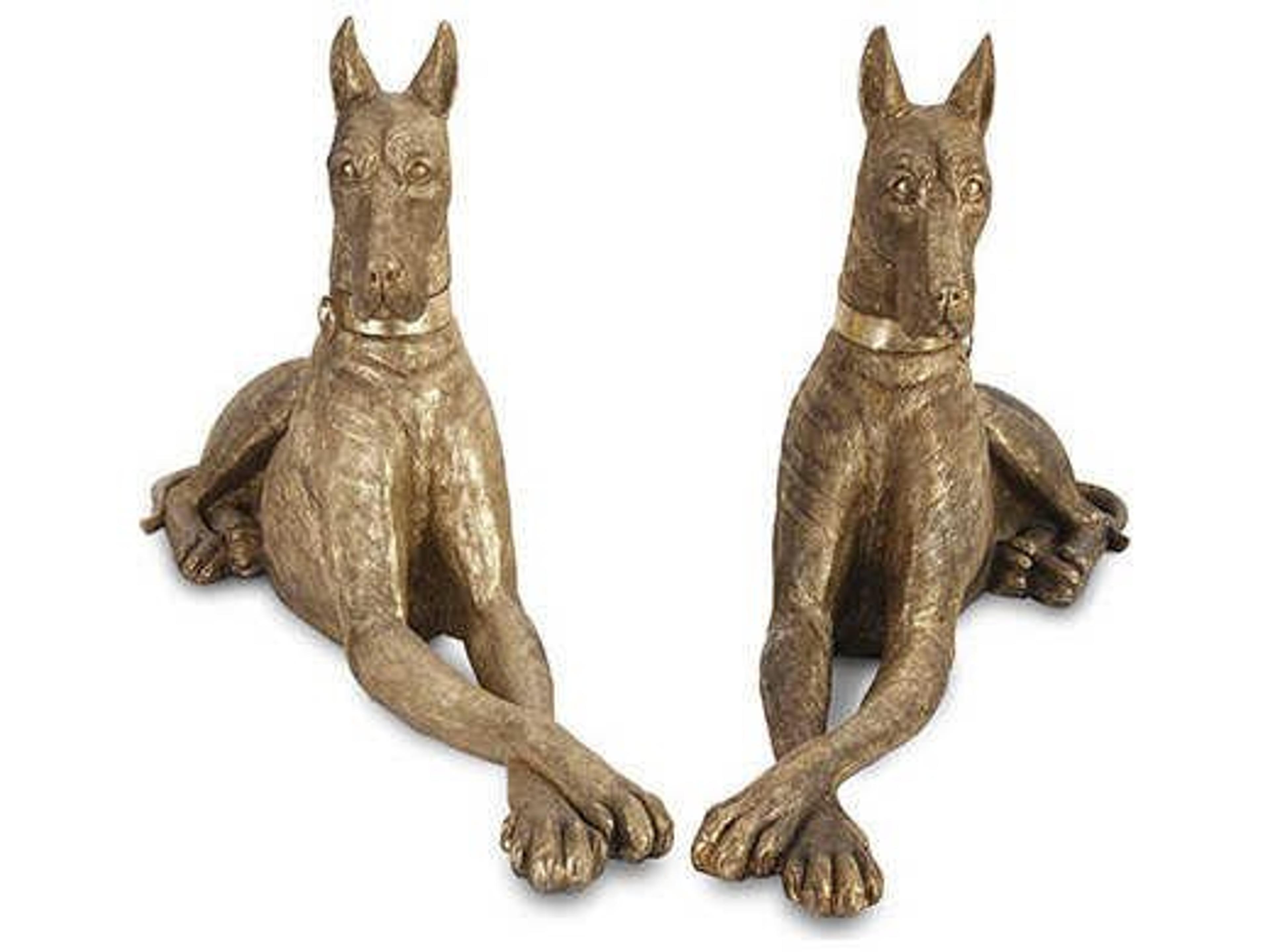 Phillips Collection Gold Leaf Left Facing Great Dane Sculpture