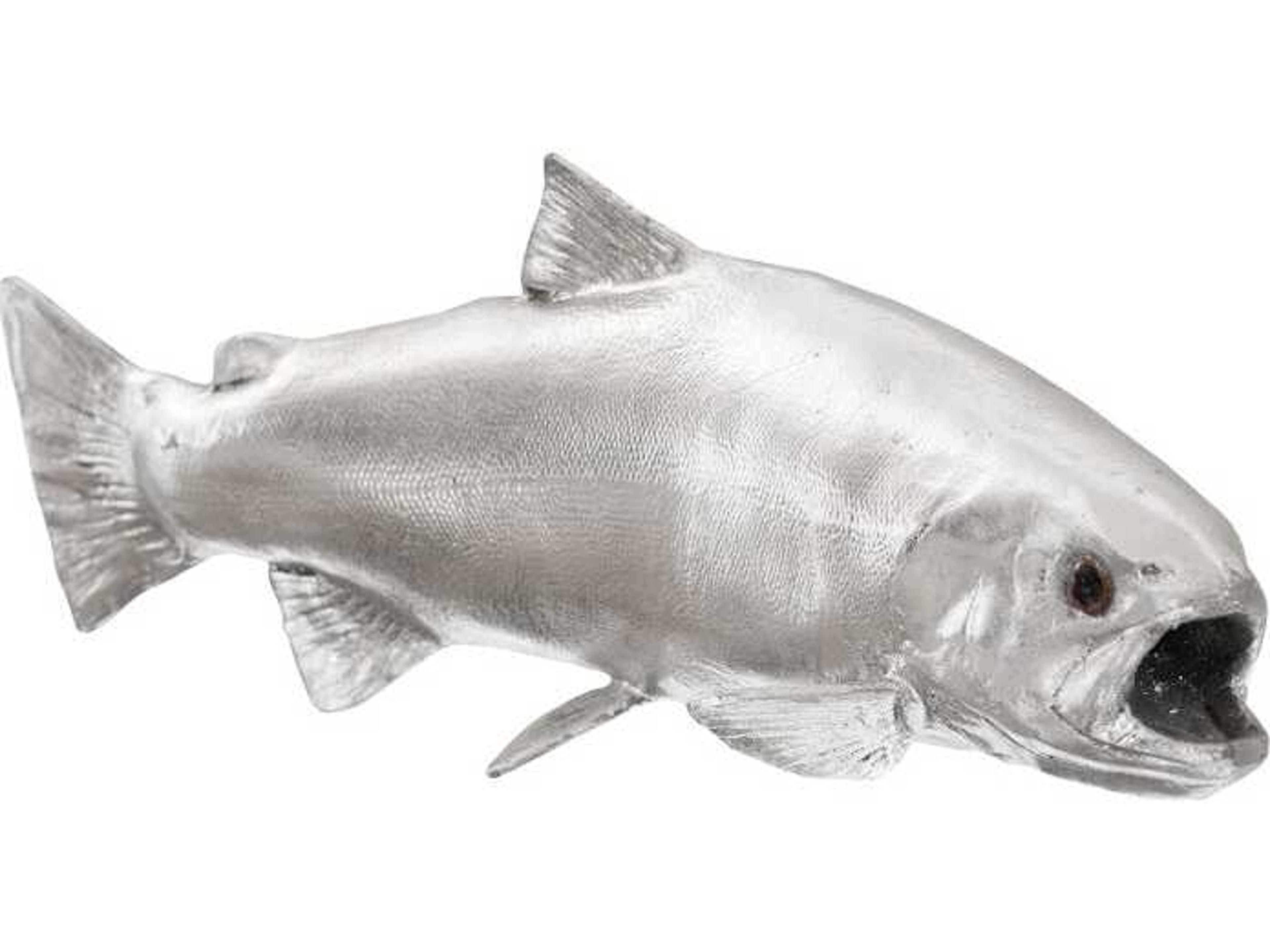 Phillips Collection Silver Leaf Rainbow Trout Fish 3D Wall Art