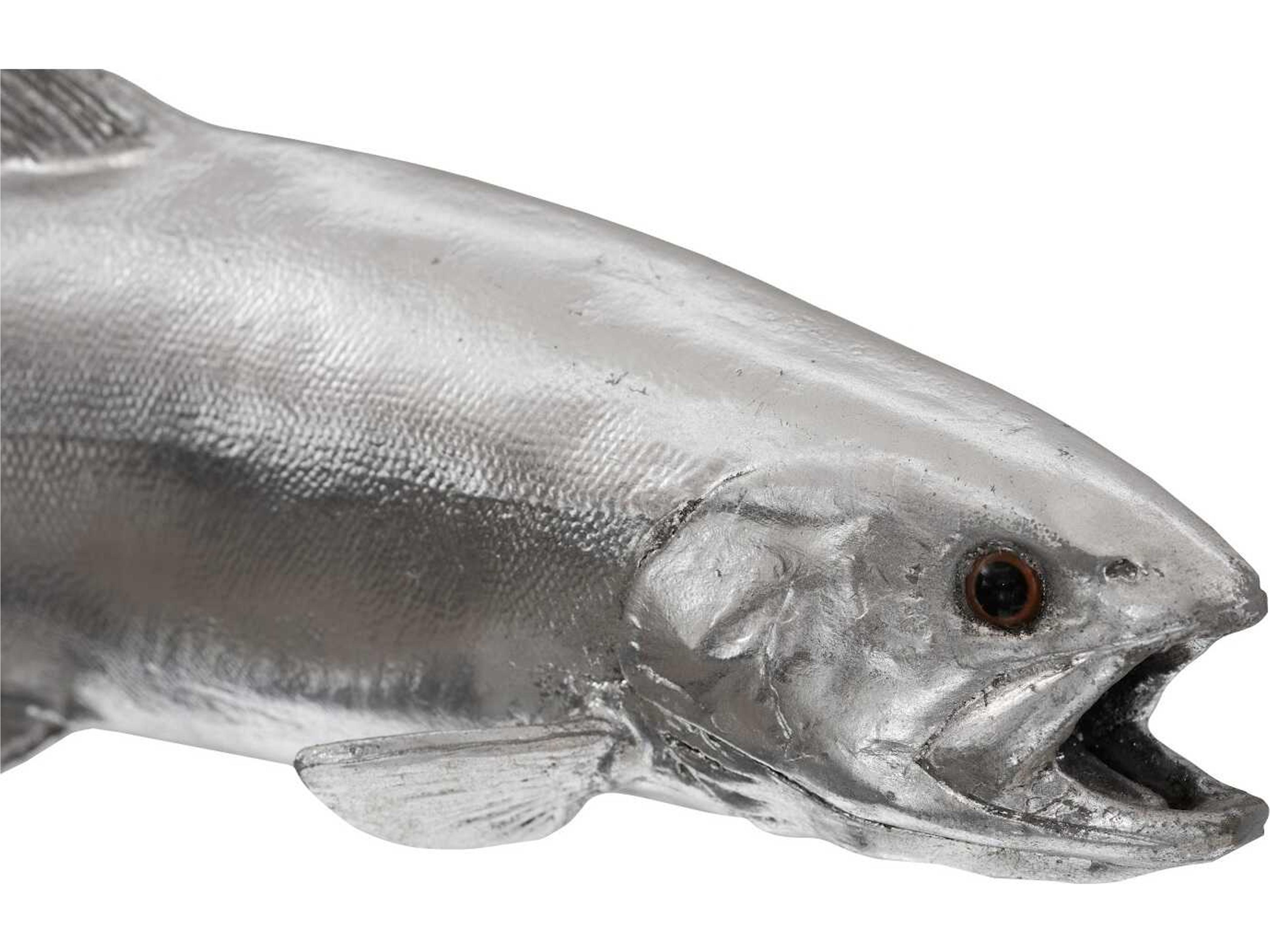 Phillips Collection Silver Leaf Rainbow Trout Fish 3D Wall Art