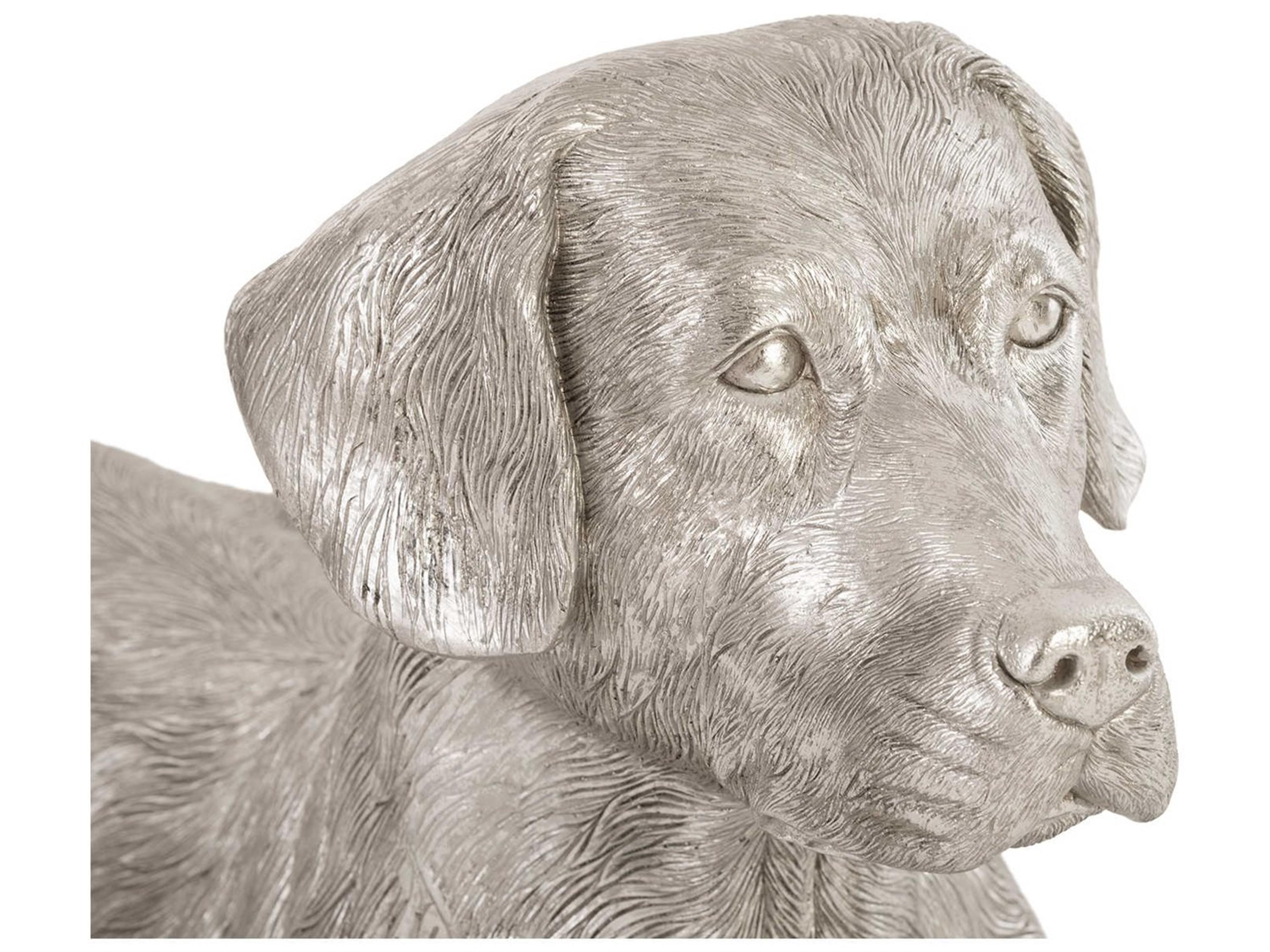 Phillips Collection Silver Leaf Laying Labrador Sculpture