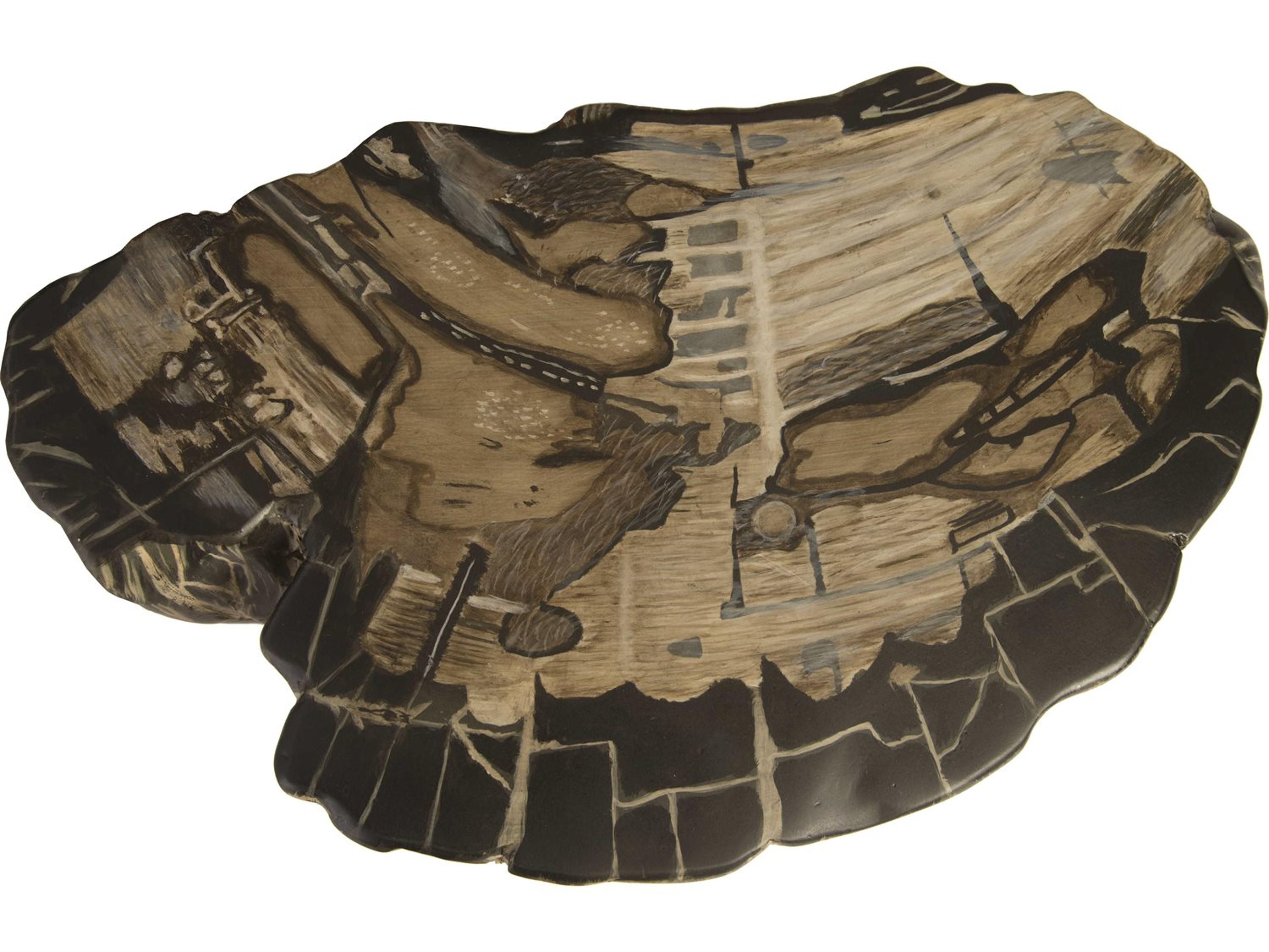 Phillips Collection Brown Grey Gray Accent Stool