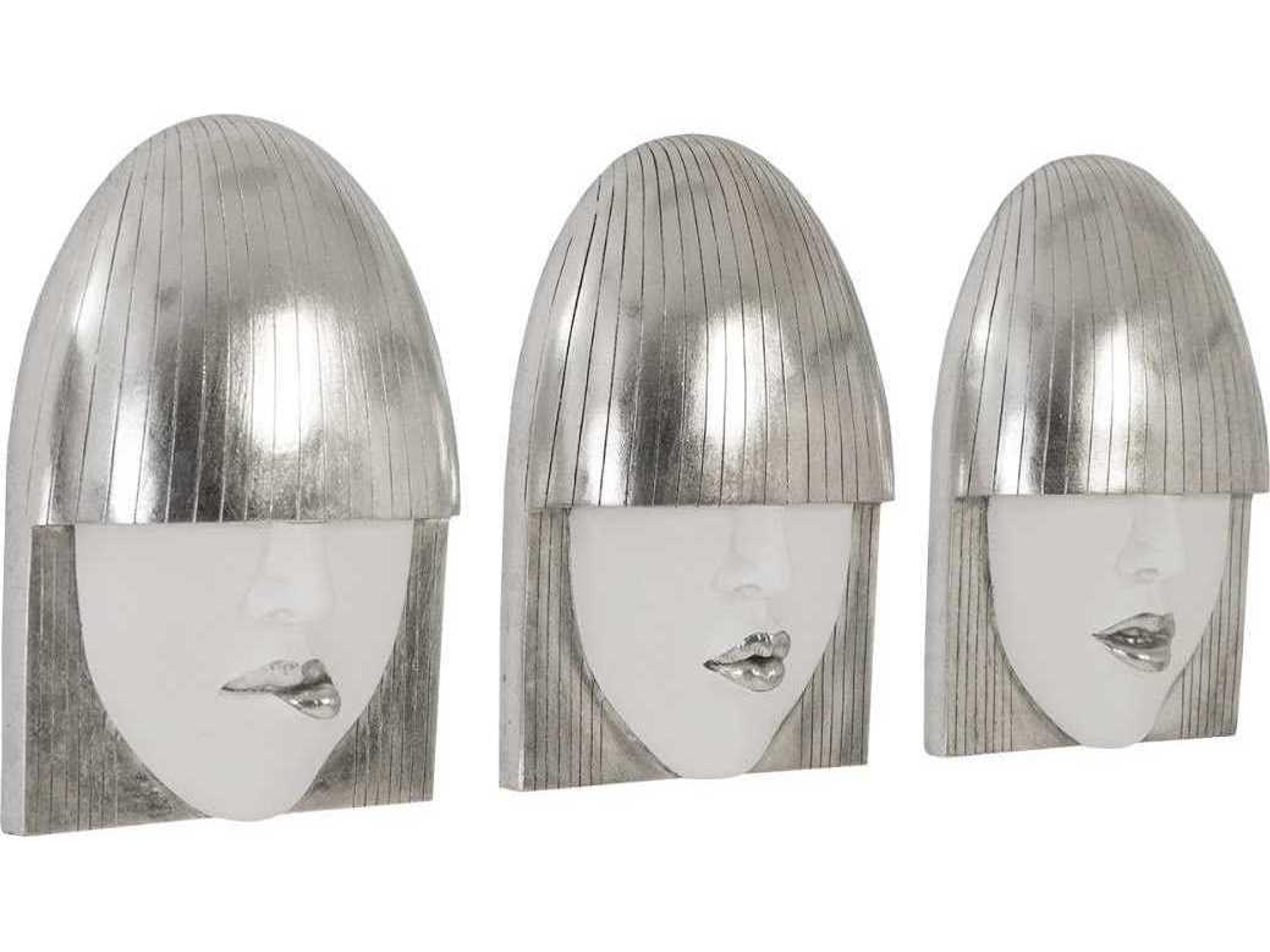 Phillips Collection Silver Leaf Metal Wall Art Set of 3