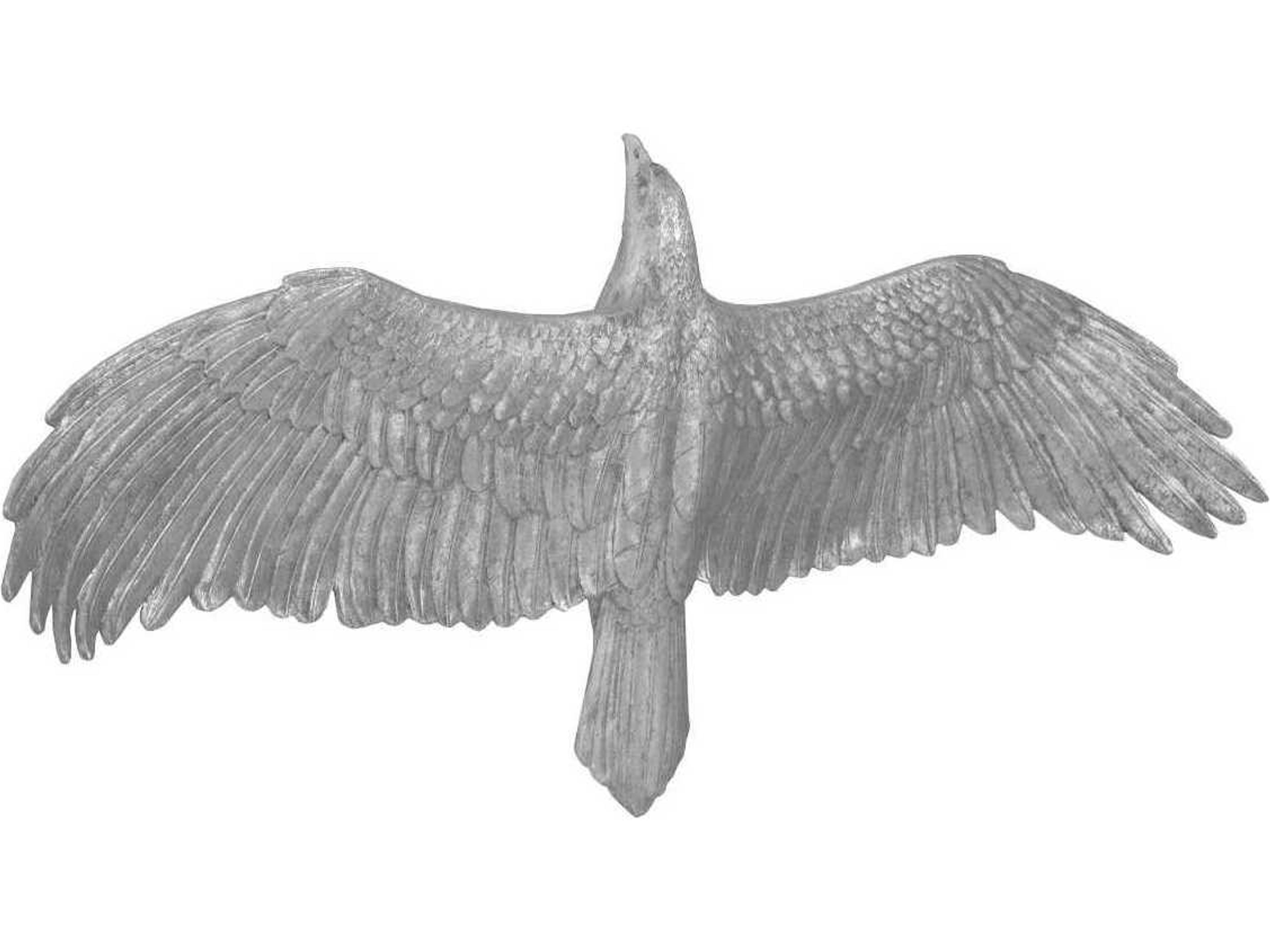 Phillips Collection Silver Leaf 73" Soaring Eagle Metal Wall Art