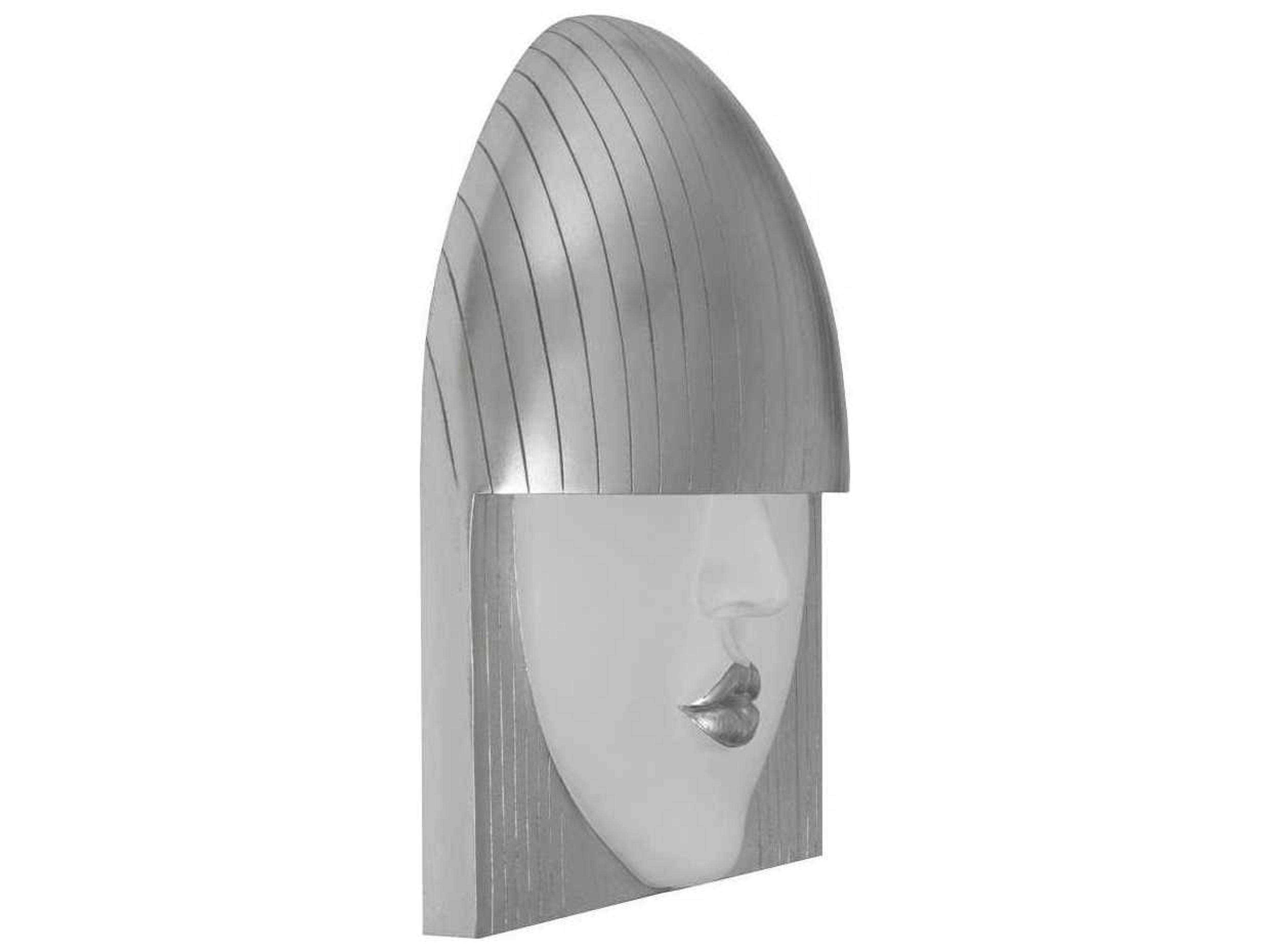 Phillips Collection White and Silver Leaf Kiss Large Fashion Faces 3D Wall Art
