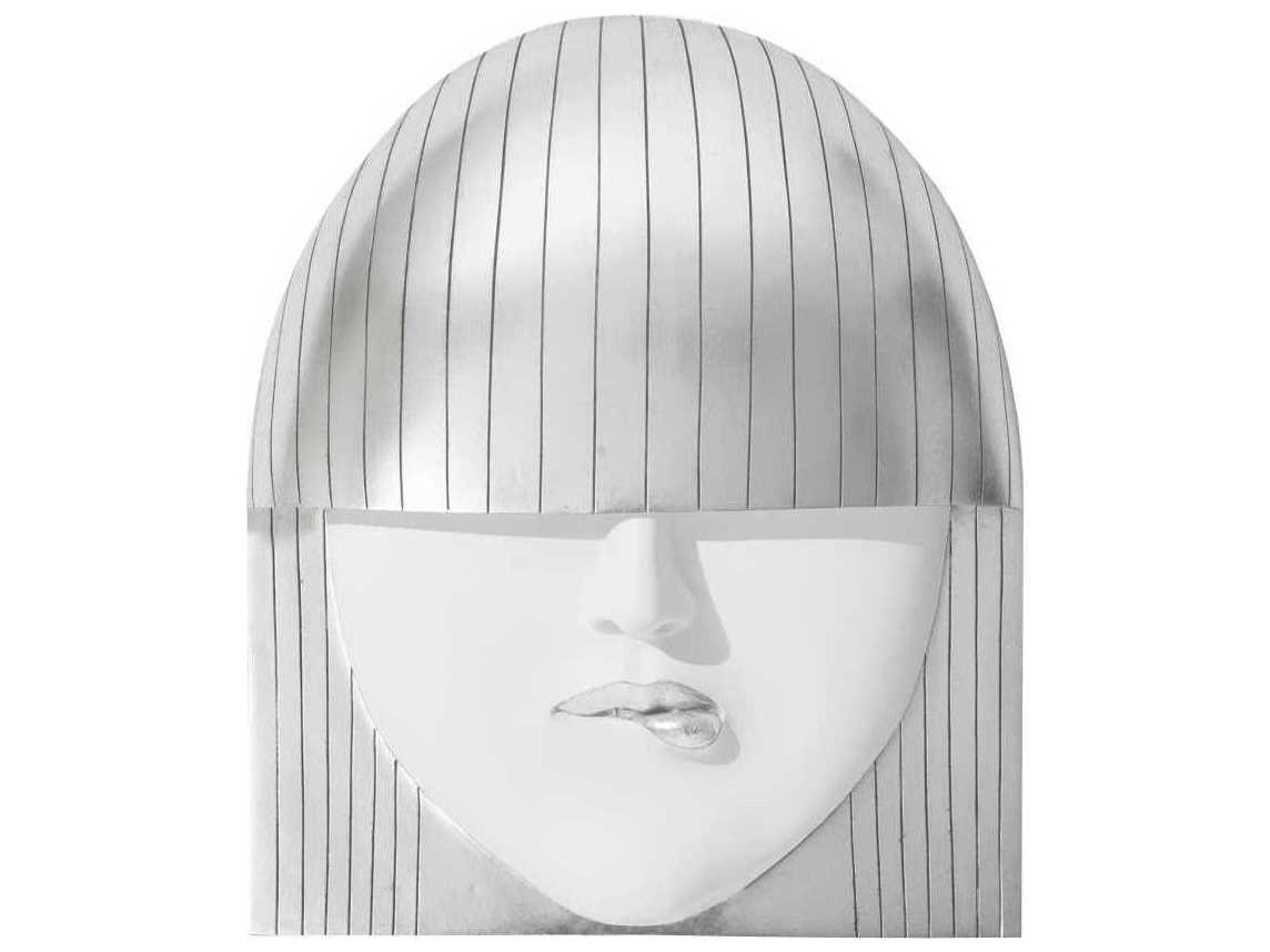 Phillips Collection White and Silver Leaf Pout Large Fashion Faces 3D Wall Art