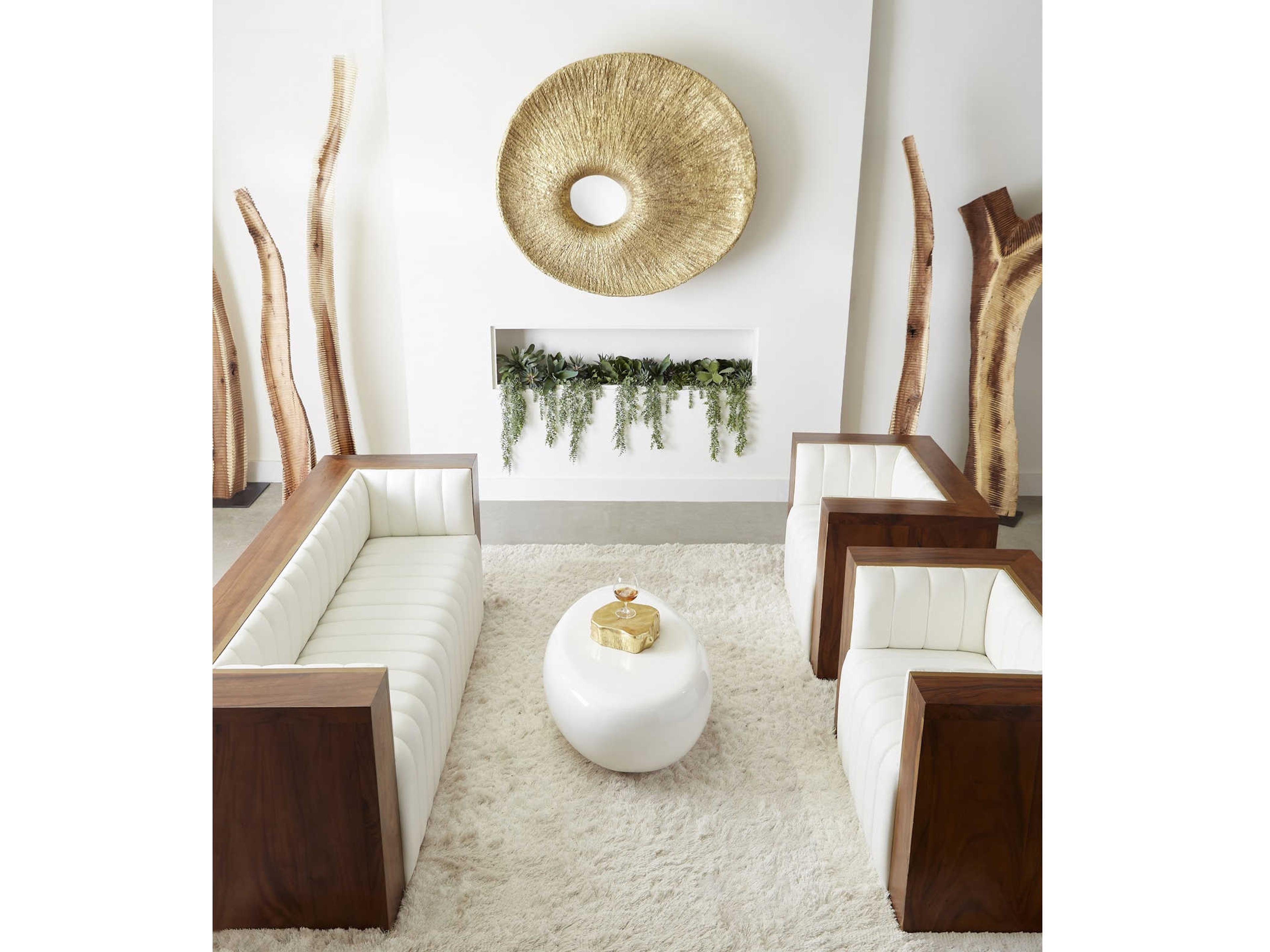 Phillips Collection Gold Leaf Round Wall Mirror