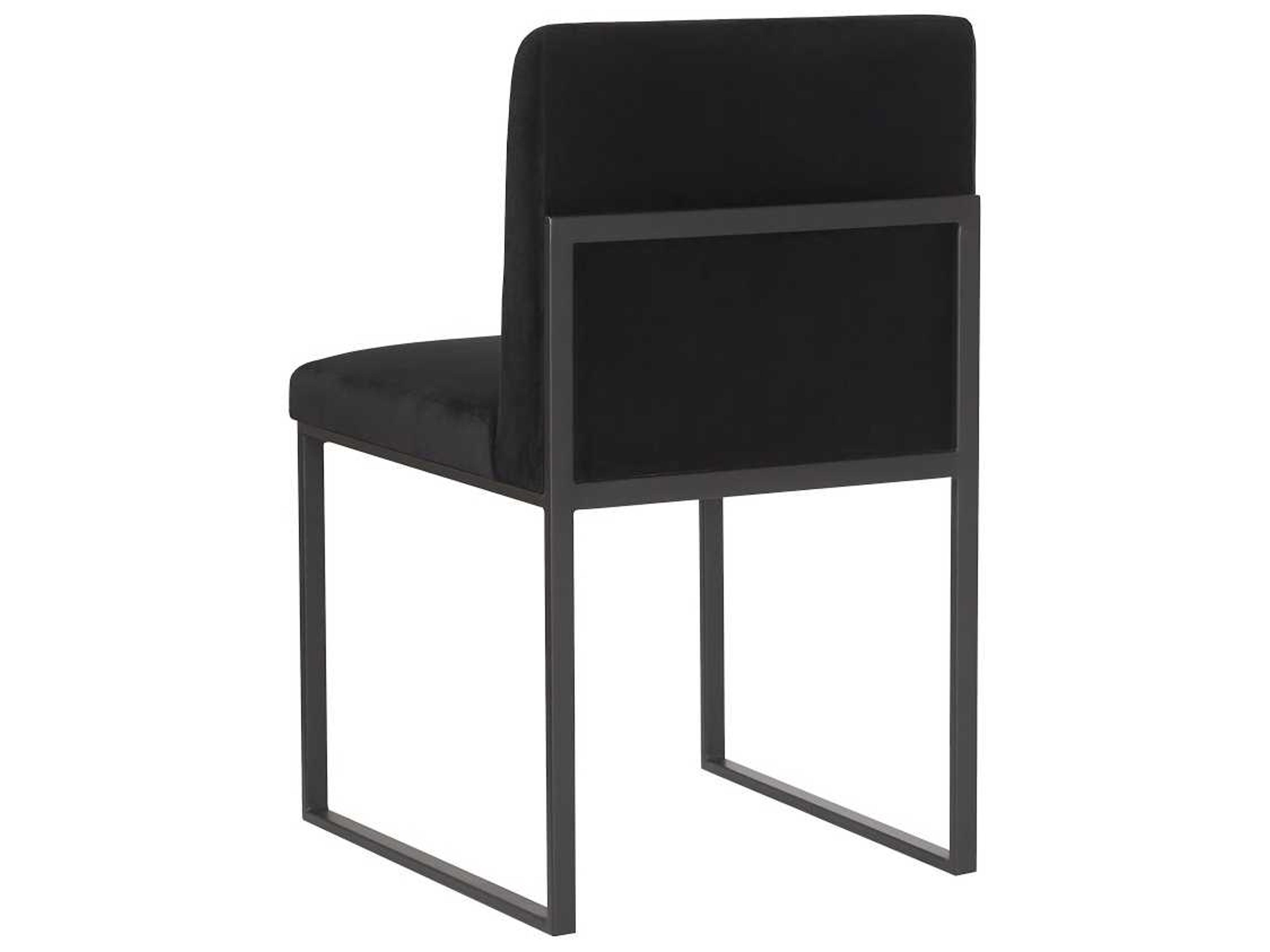 Phillips Collection Black Upholstered Side Dining Chair
