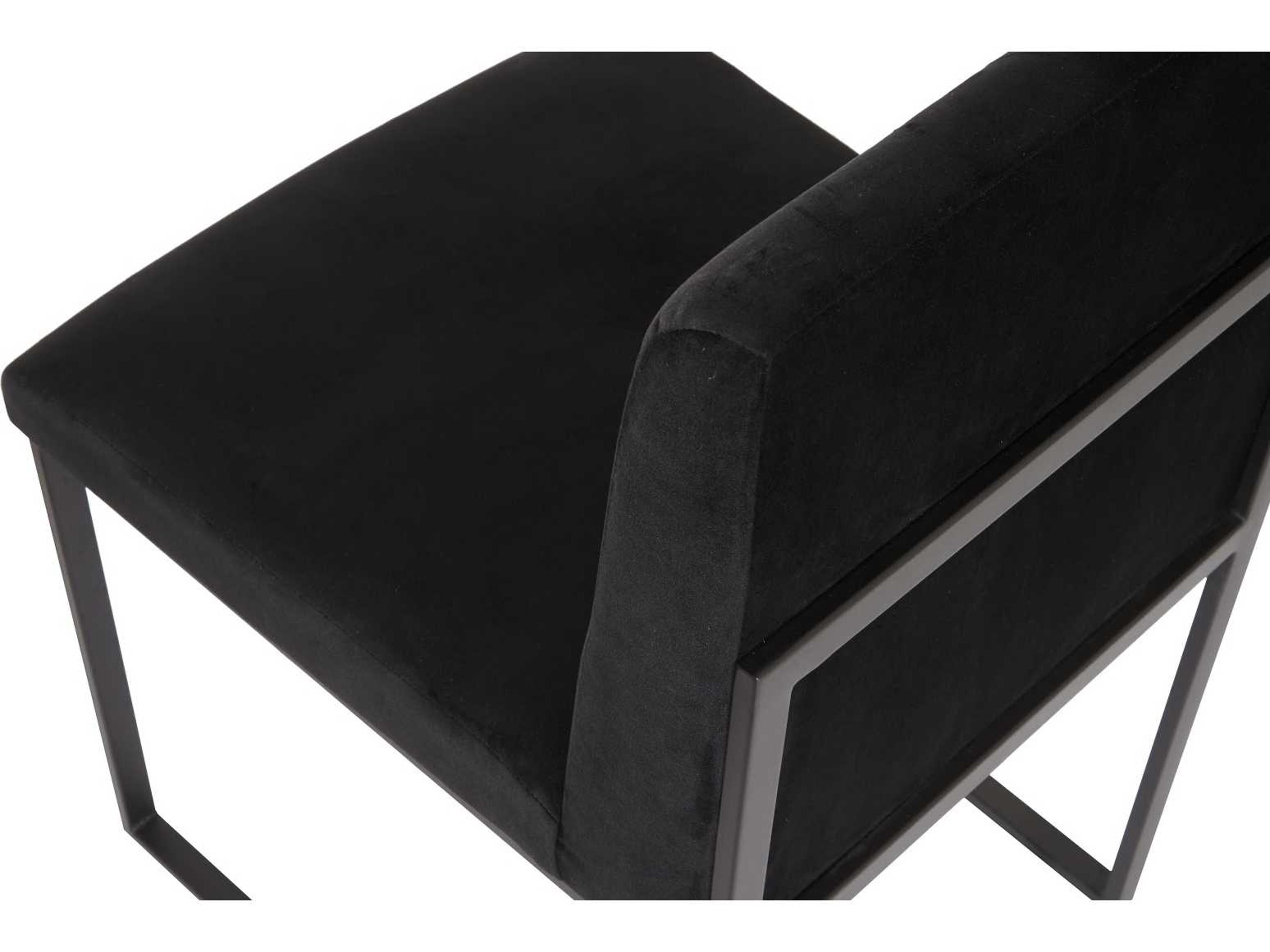 Phillips Collection Black Upholstered Side Dining Chair