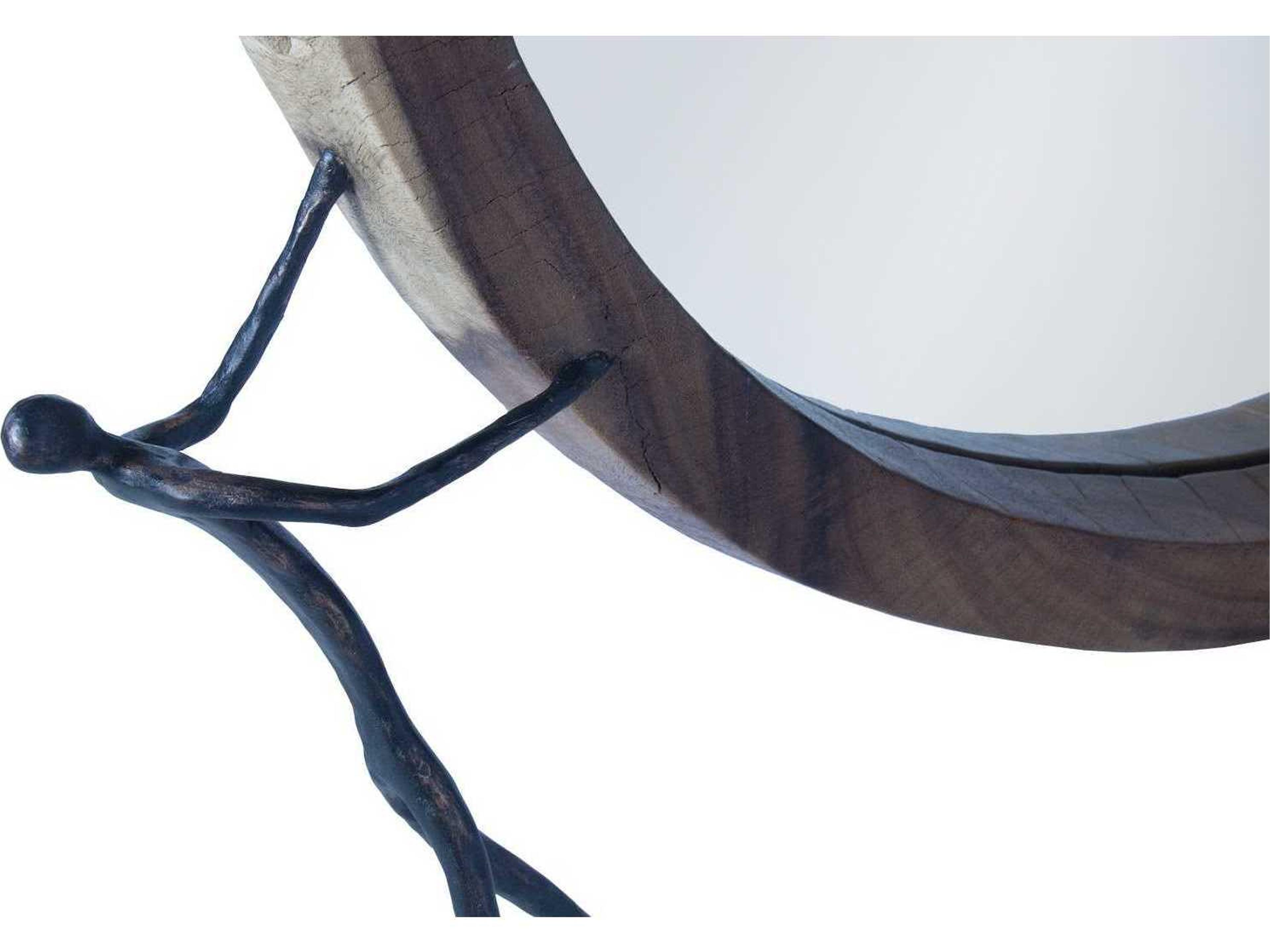 Phillips Collection Natural / Black Round Wall Mirror