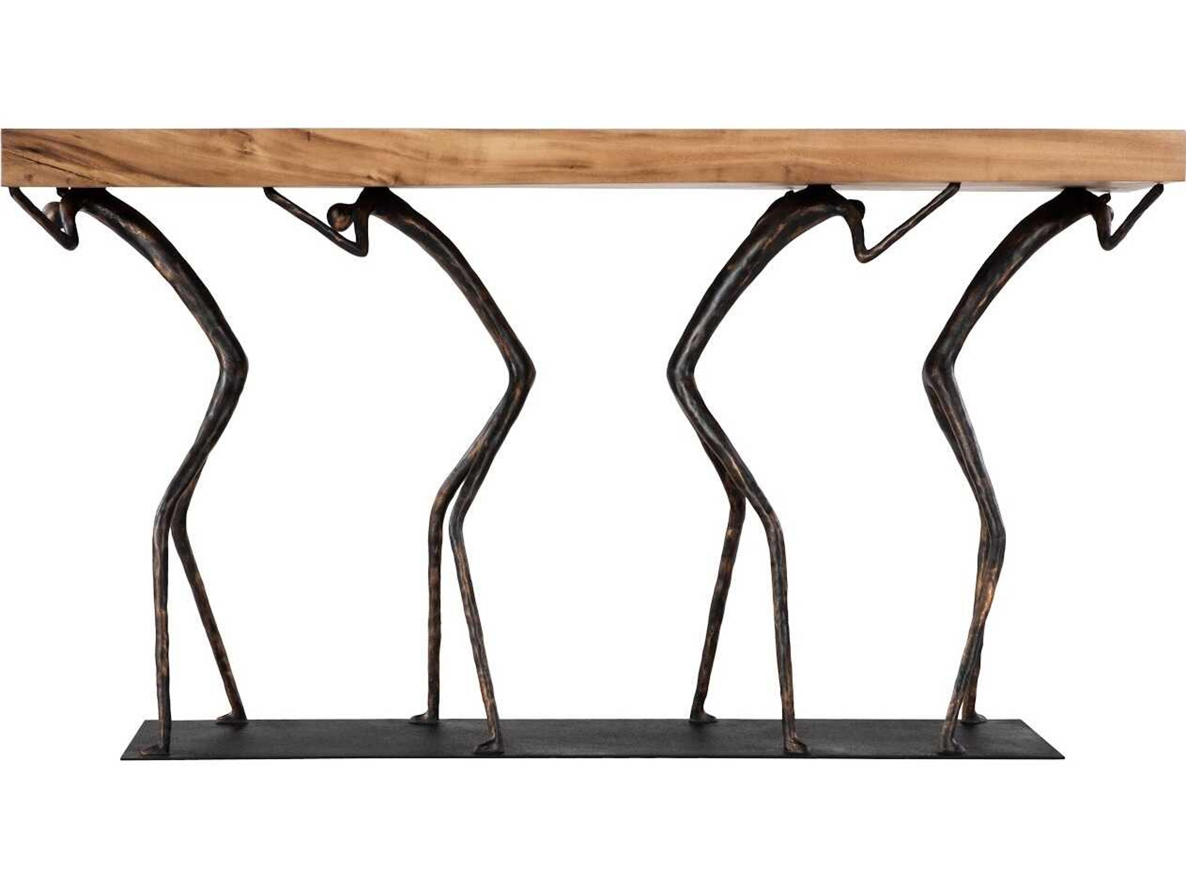 Phillips Collection Rectangular Wood Natural Black Console Table