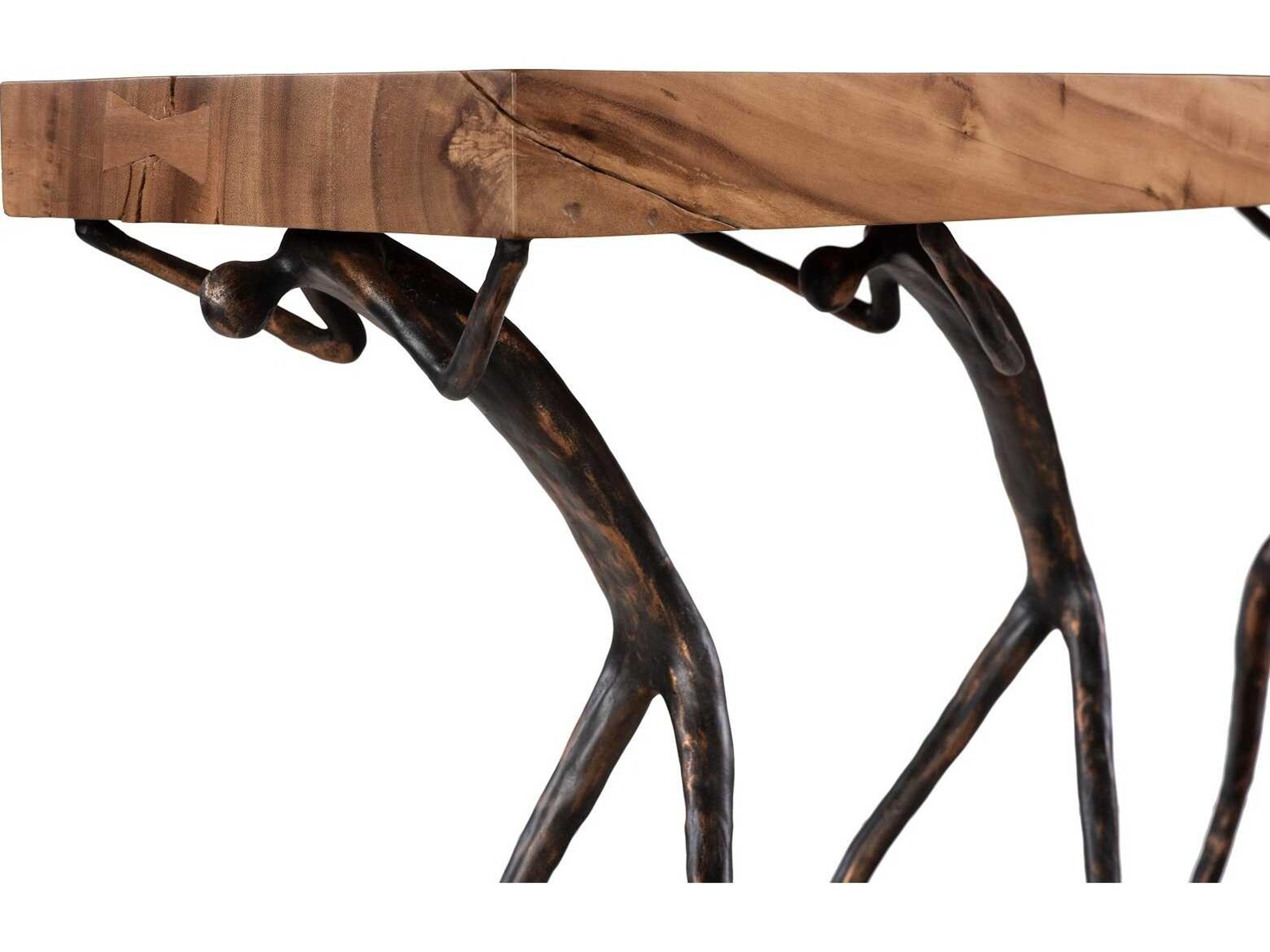 Phillips Collection Rectangular Wood Natural Black Console Table