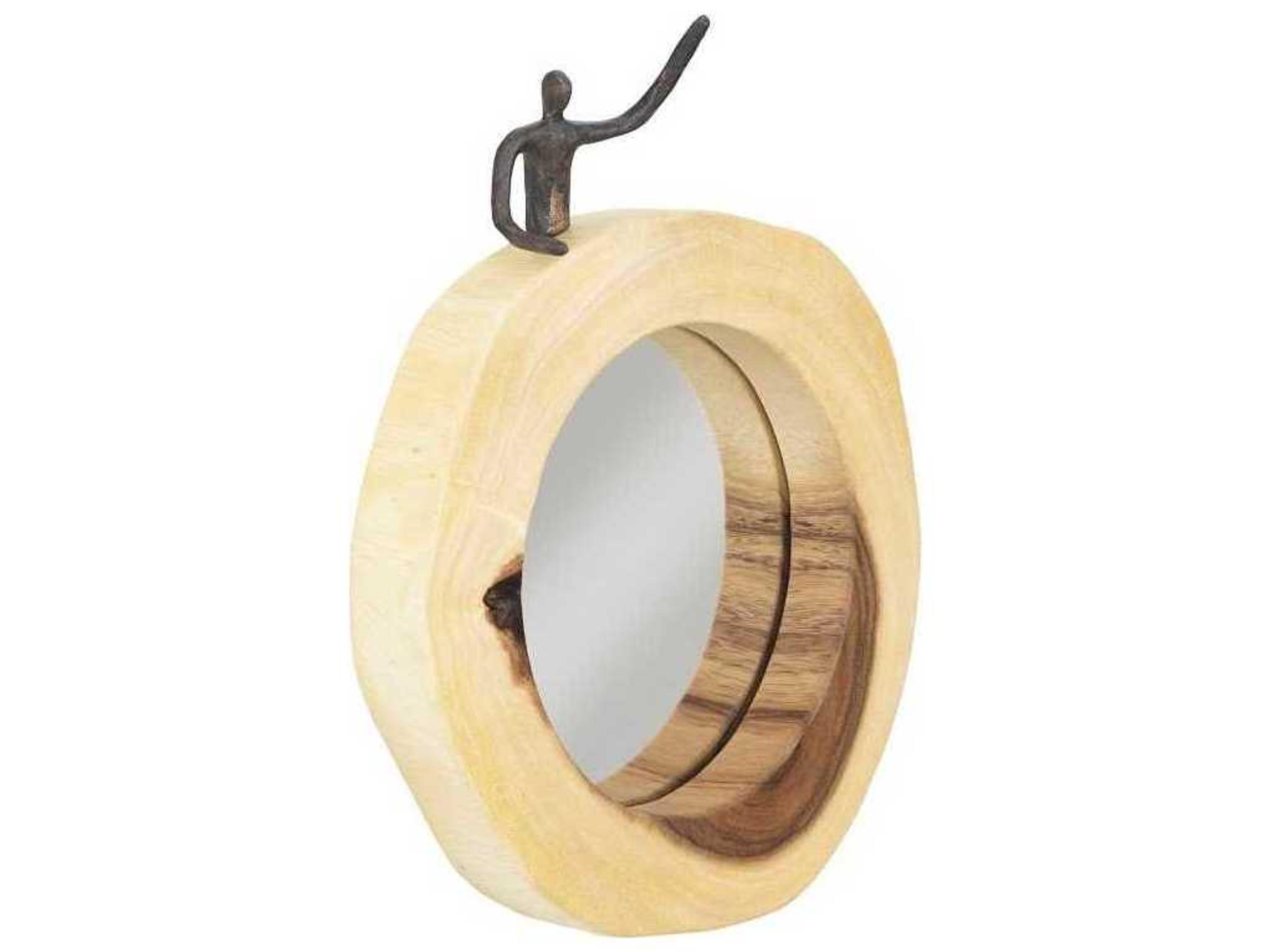 Phillips Collection Natural / Black Round Wall Mirror