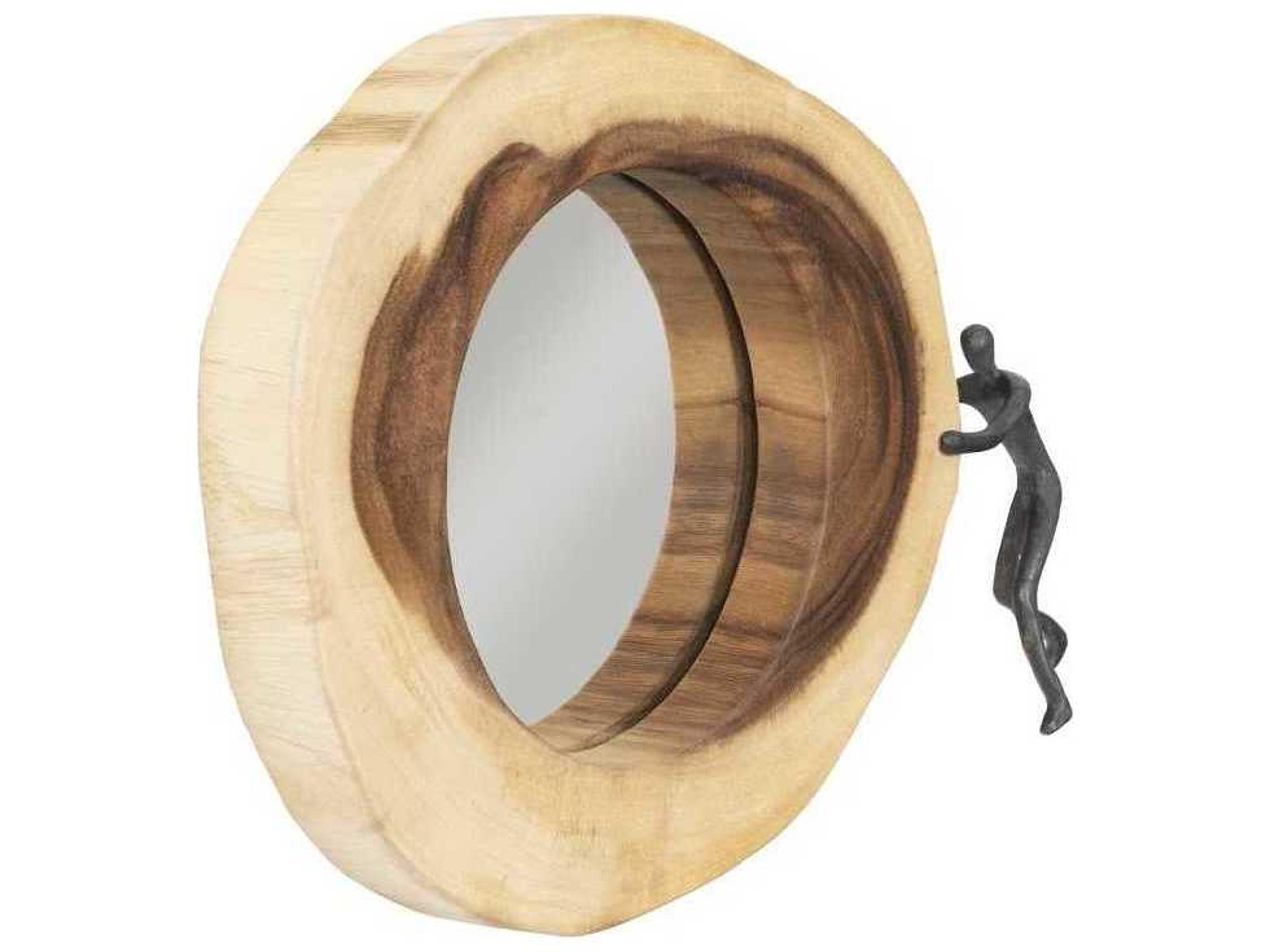 Phillips Collection Natural / Black Round Wall Mirror