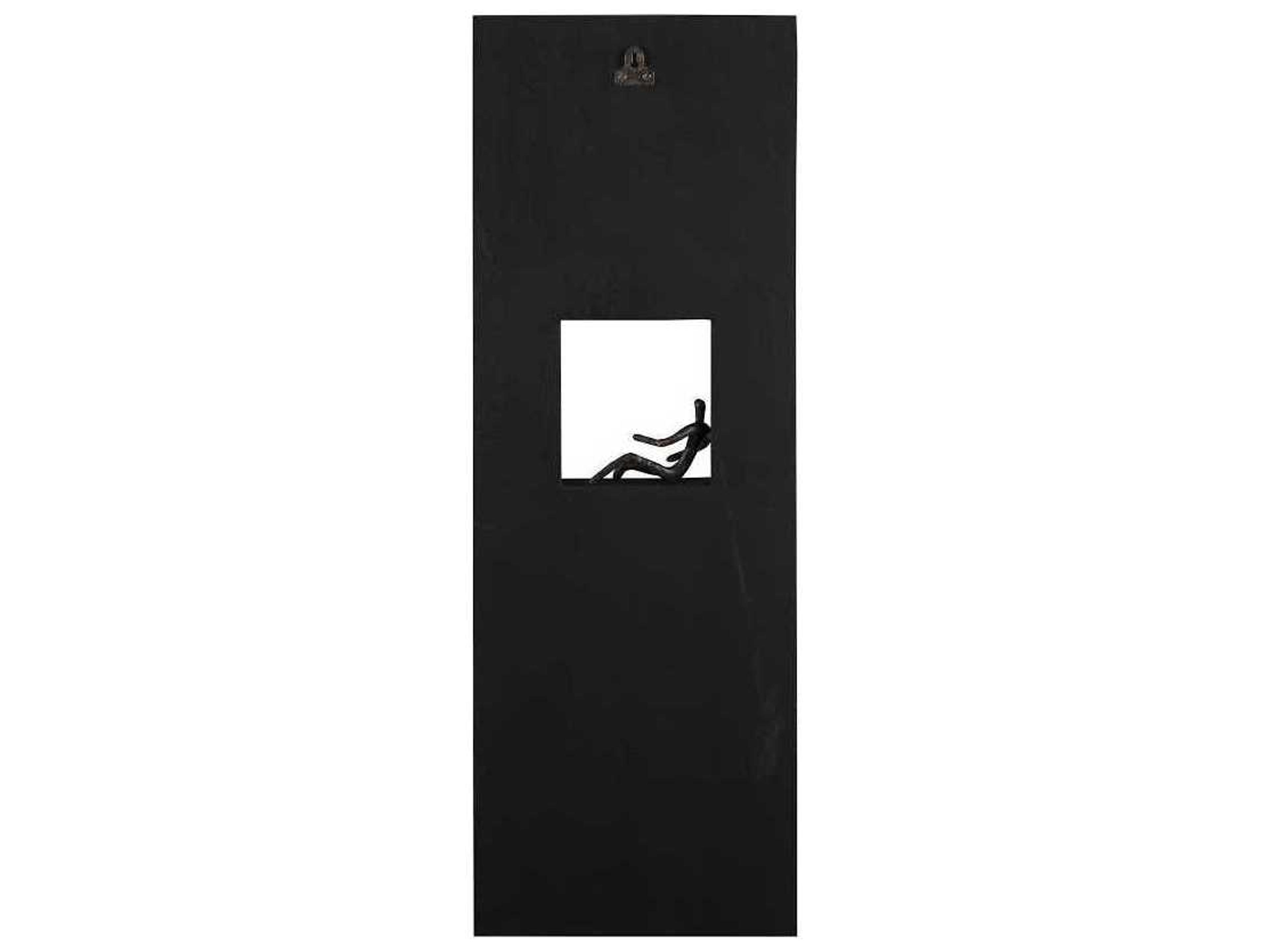 Phillips Collection Atlas Rectangular Black Metal Wall Art Wood