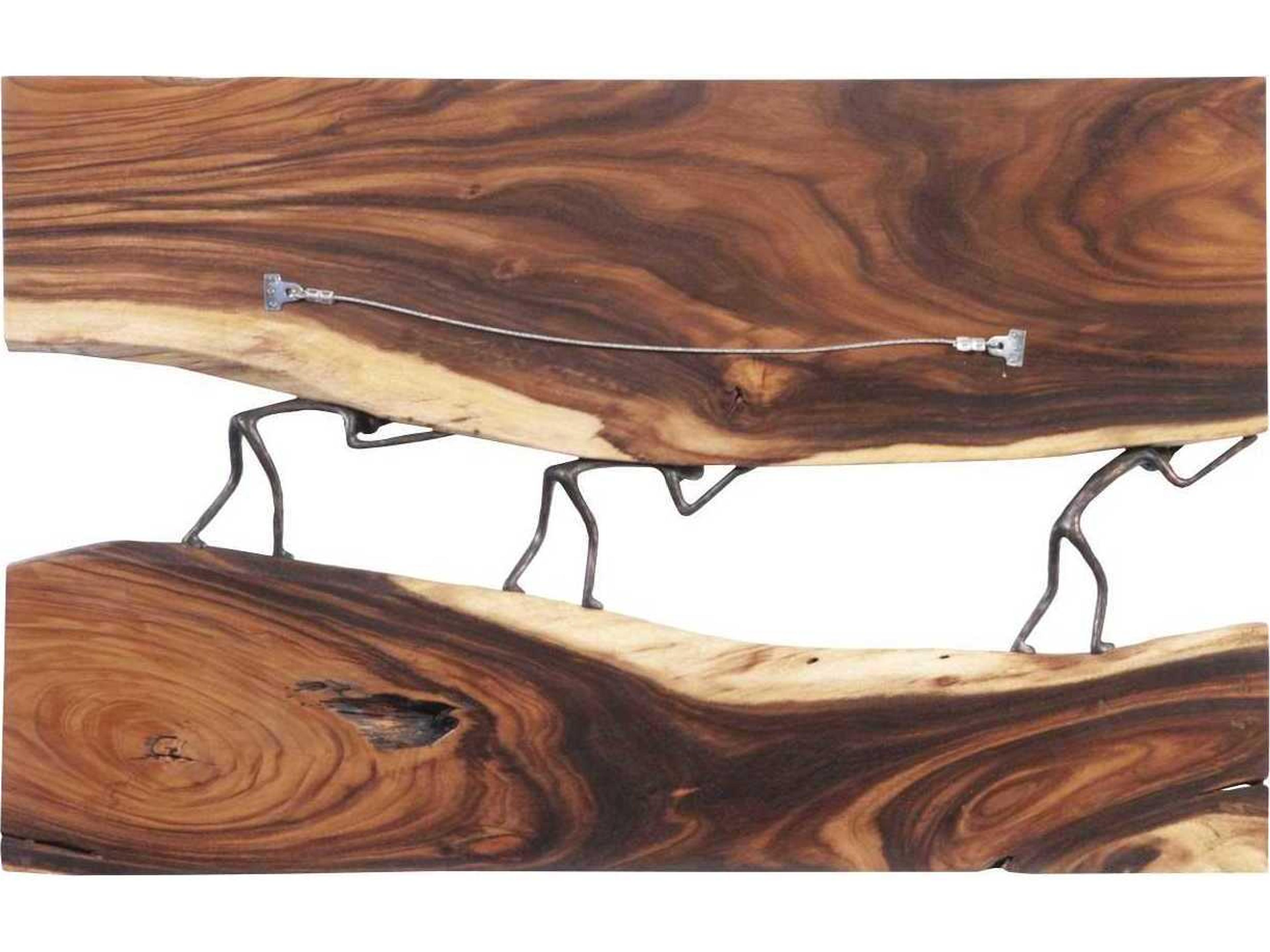 Phillips Collection Atlas River Natural Chamcha Wood Metal Wall Art