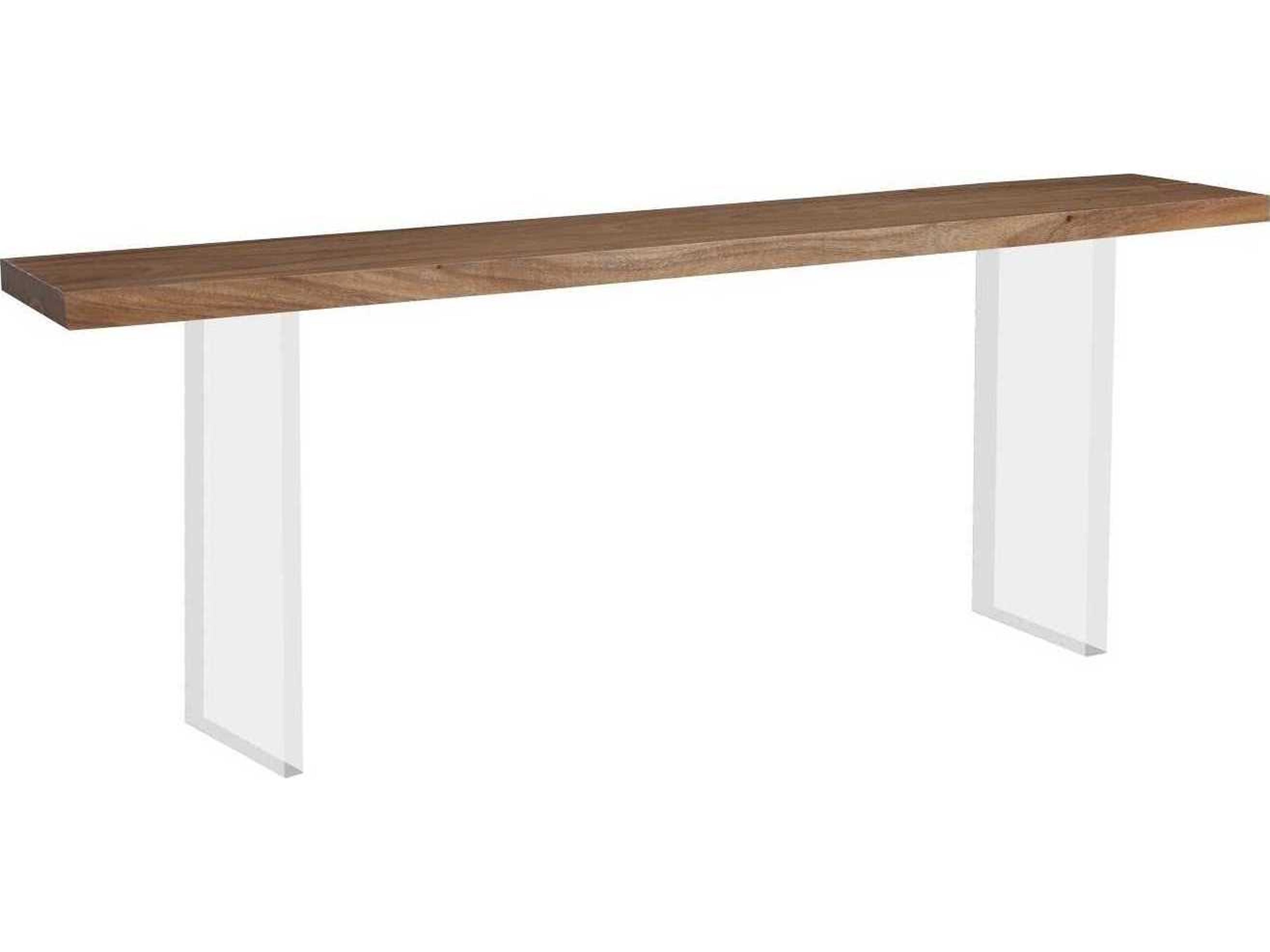 Rectangular Wood Natural Acrylic Console Table
