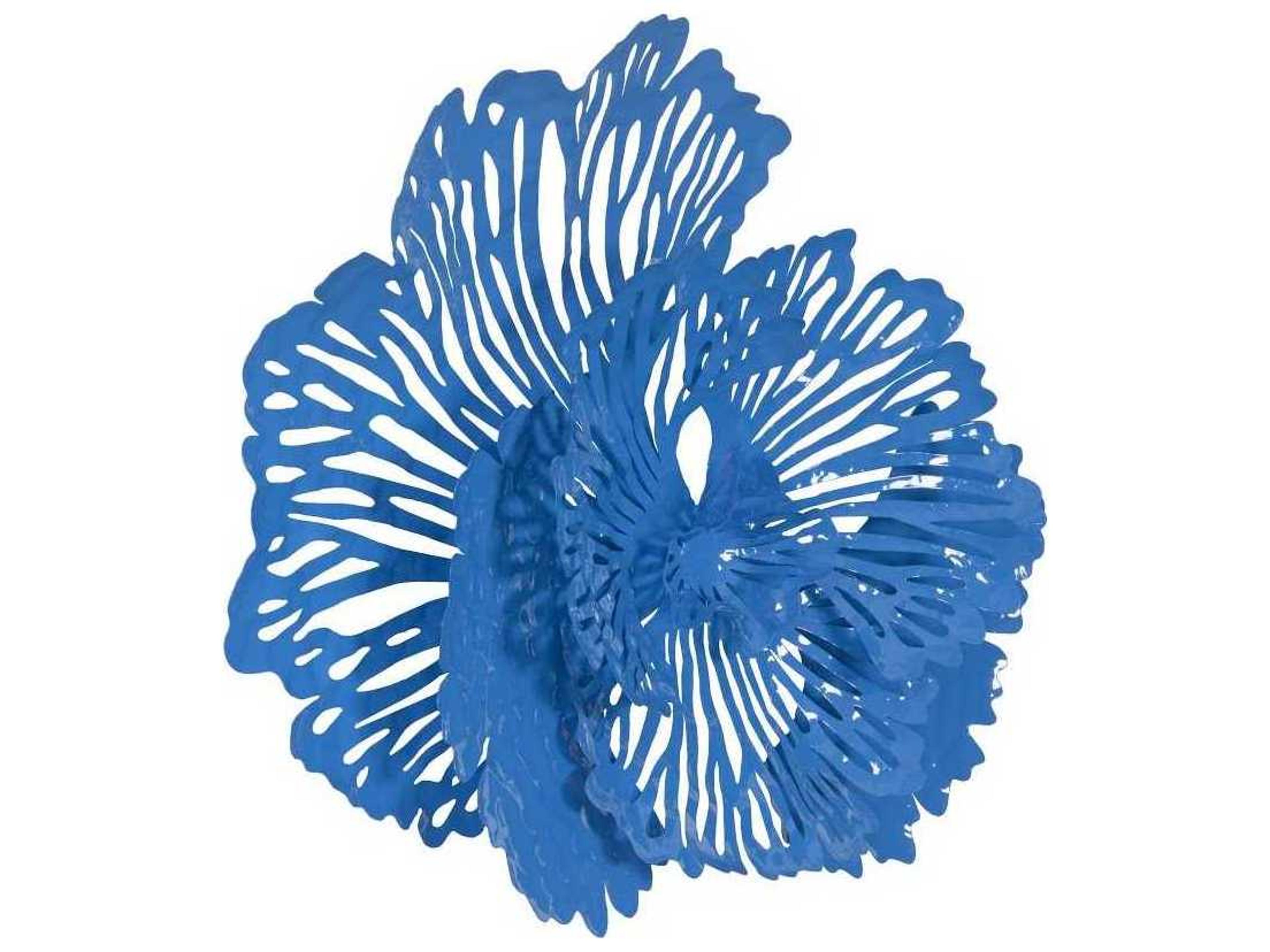 Phillips Collection Flower Blue Metal Wall Art
