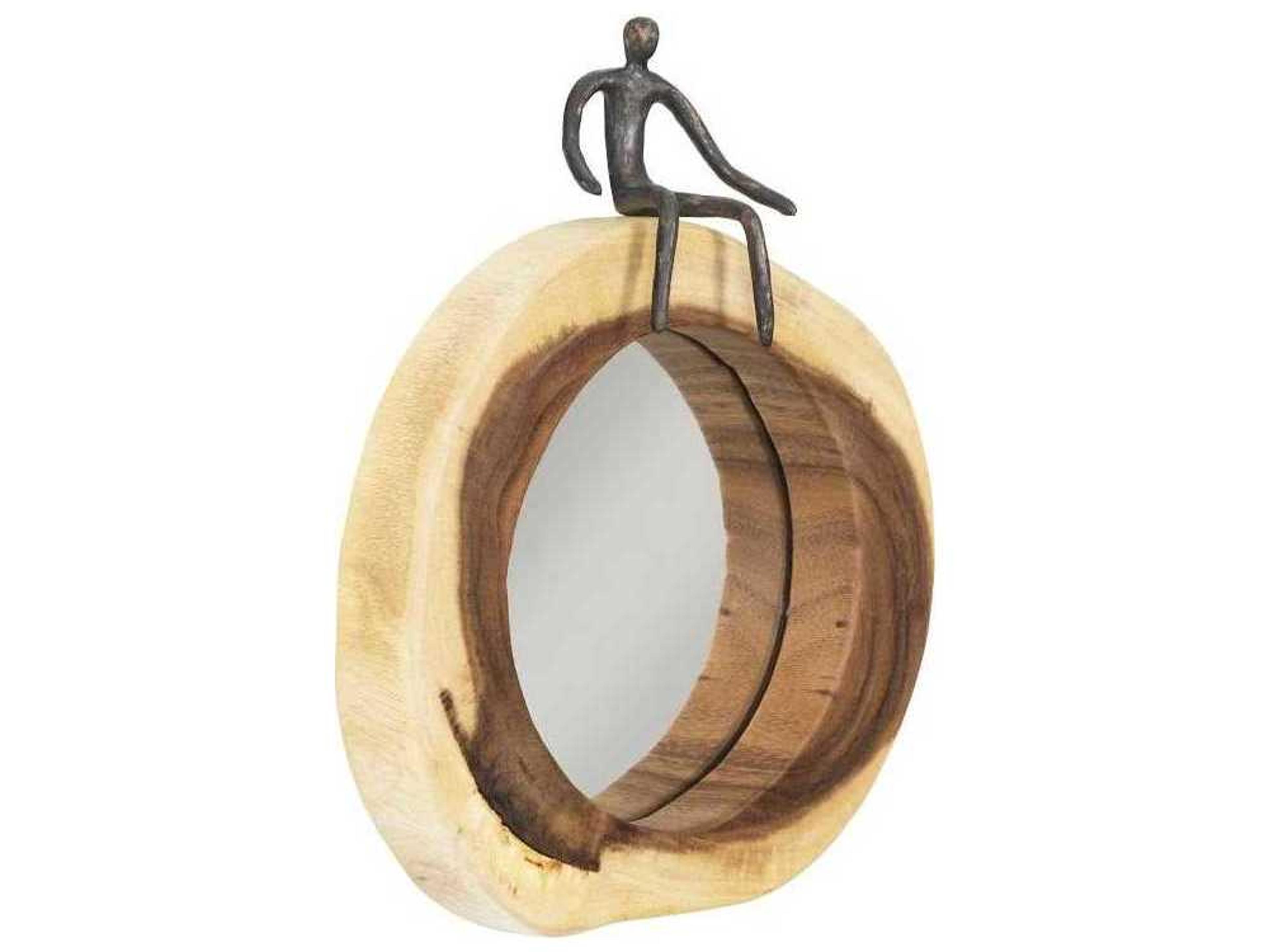 Phillips Collection Natural / Black Round Wall Mirror