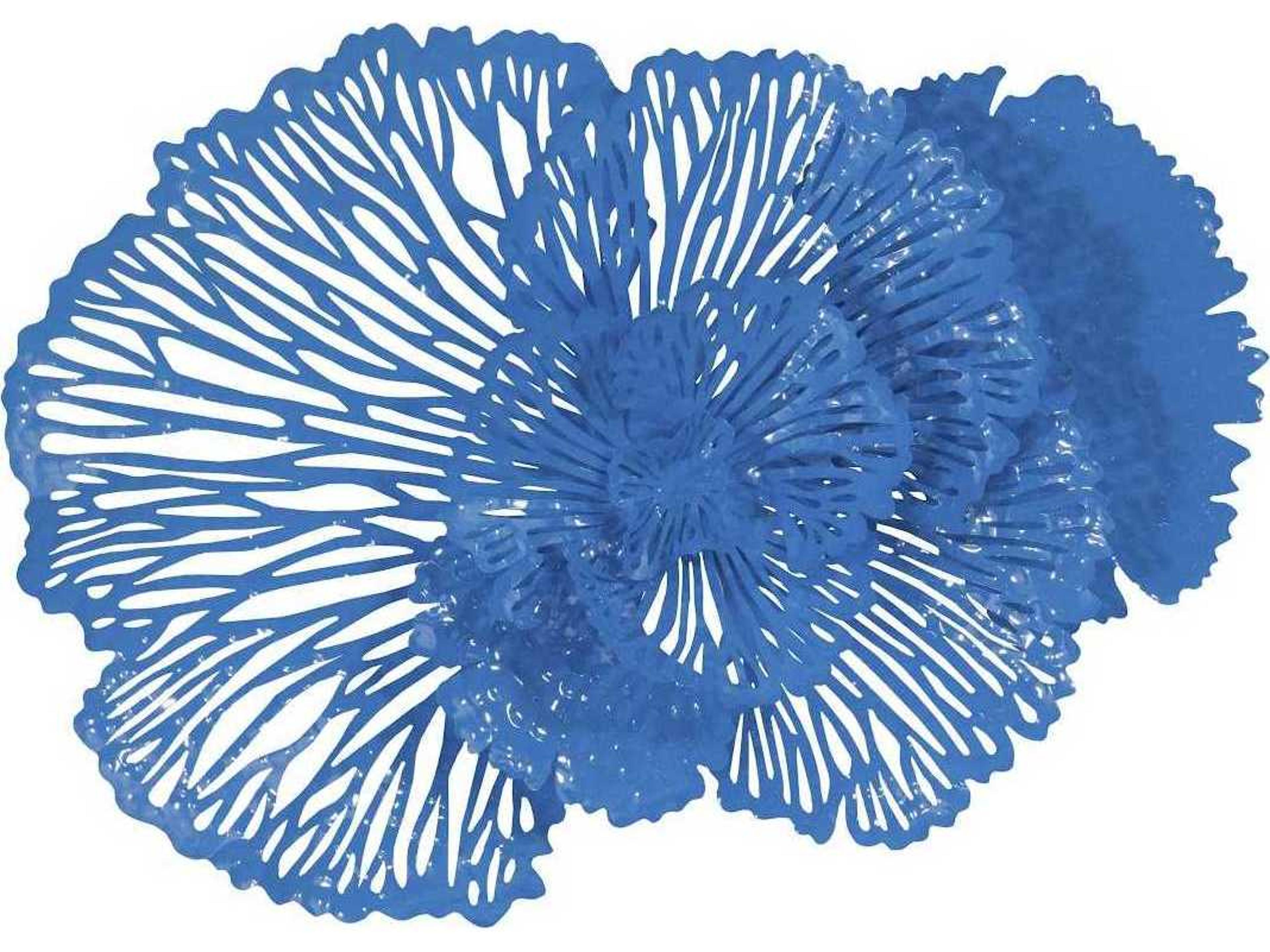 Flower Wall Art Medium Blue Metal