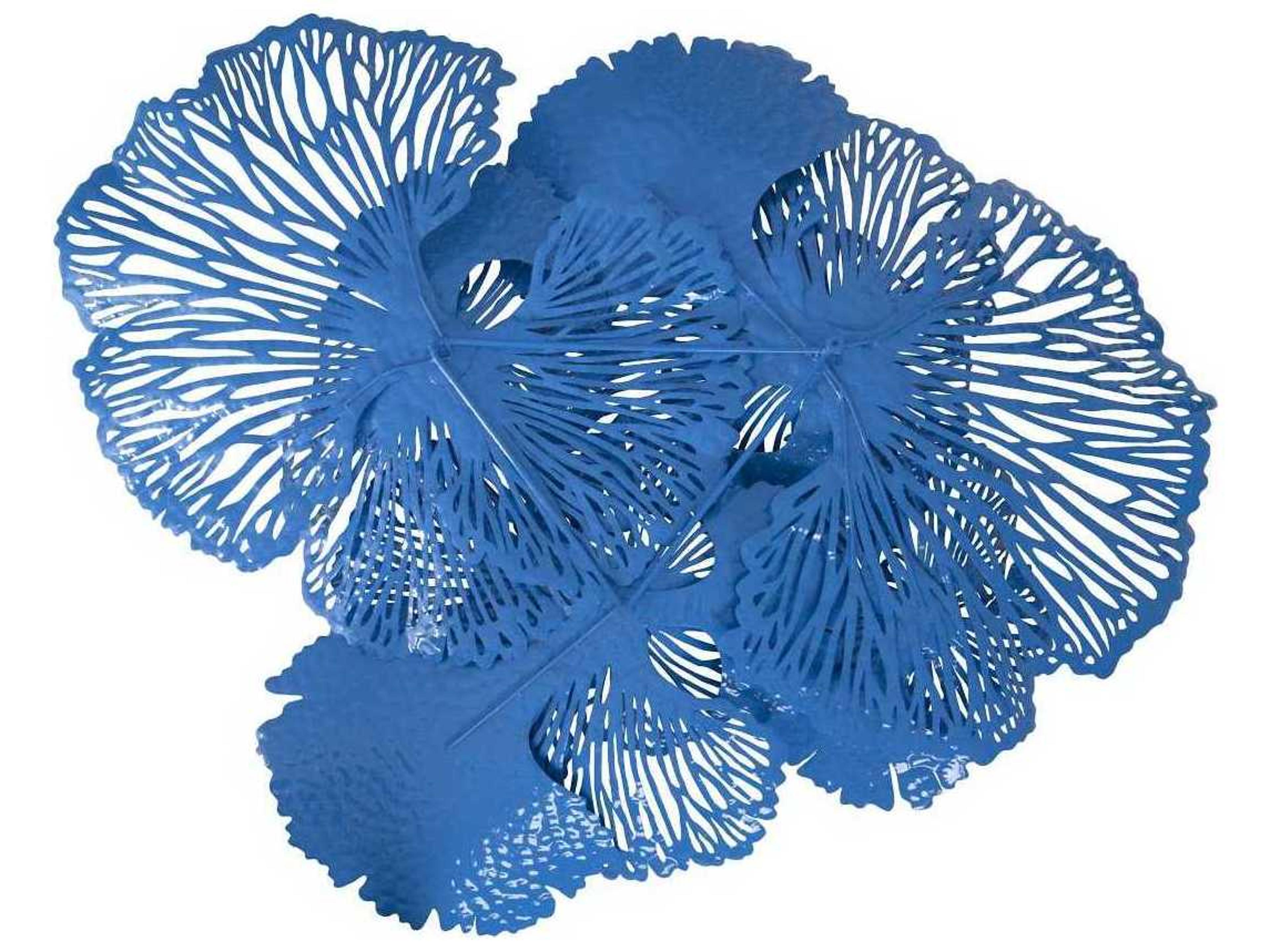 Phillips Collection Flower Blue Metal Wall Art