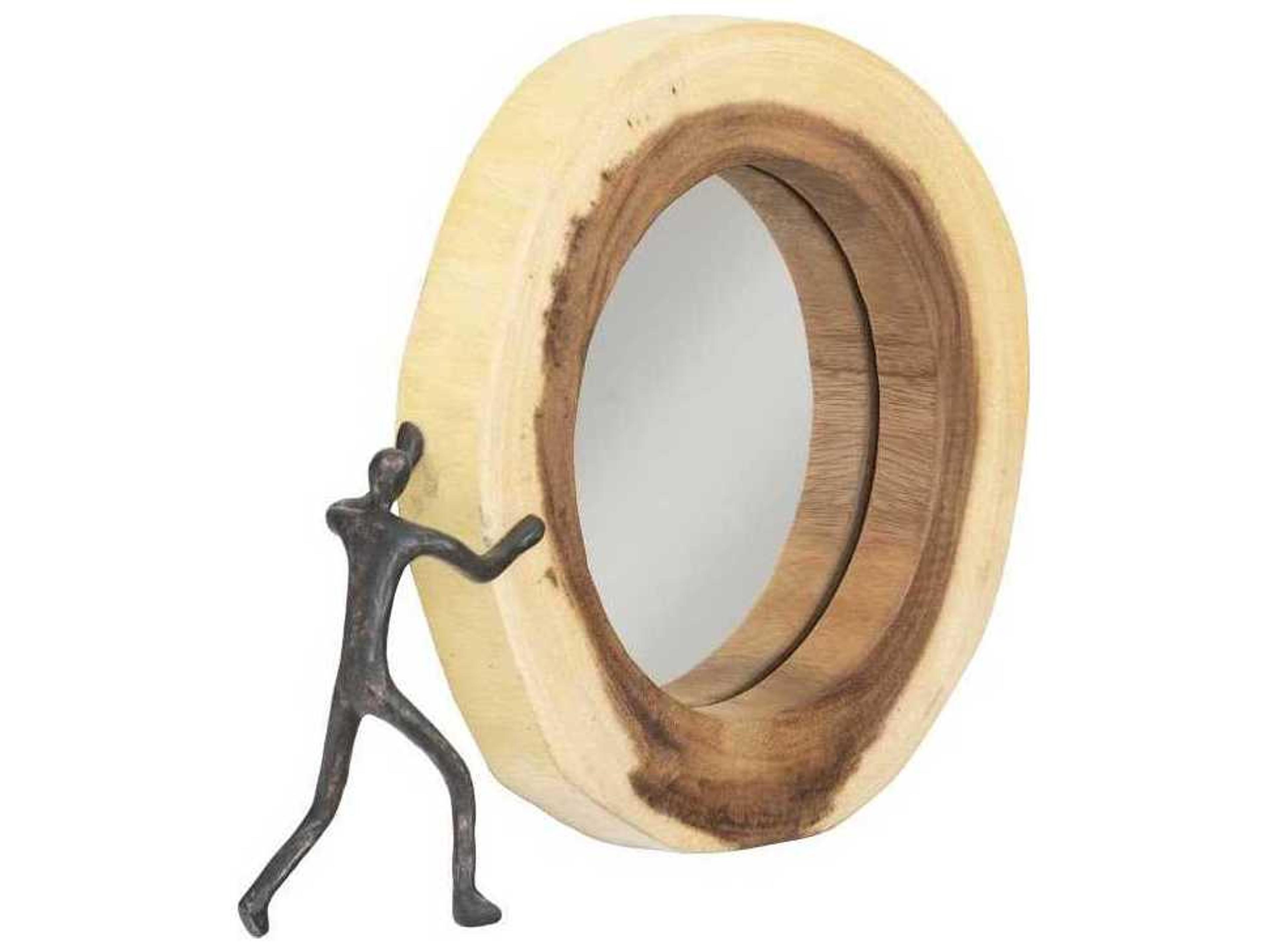 Phillips Collection Natural / Black Round Wall Mirror