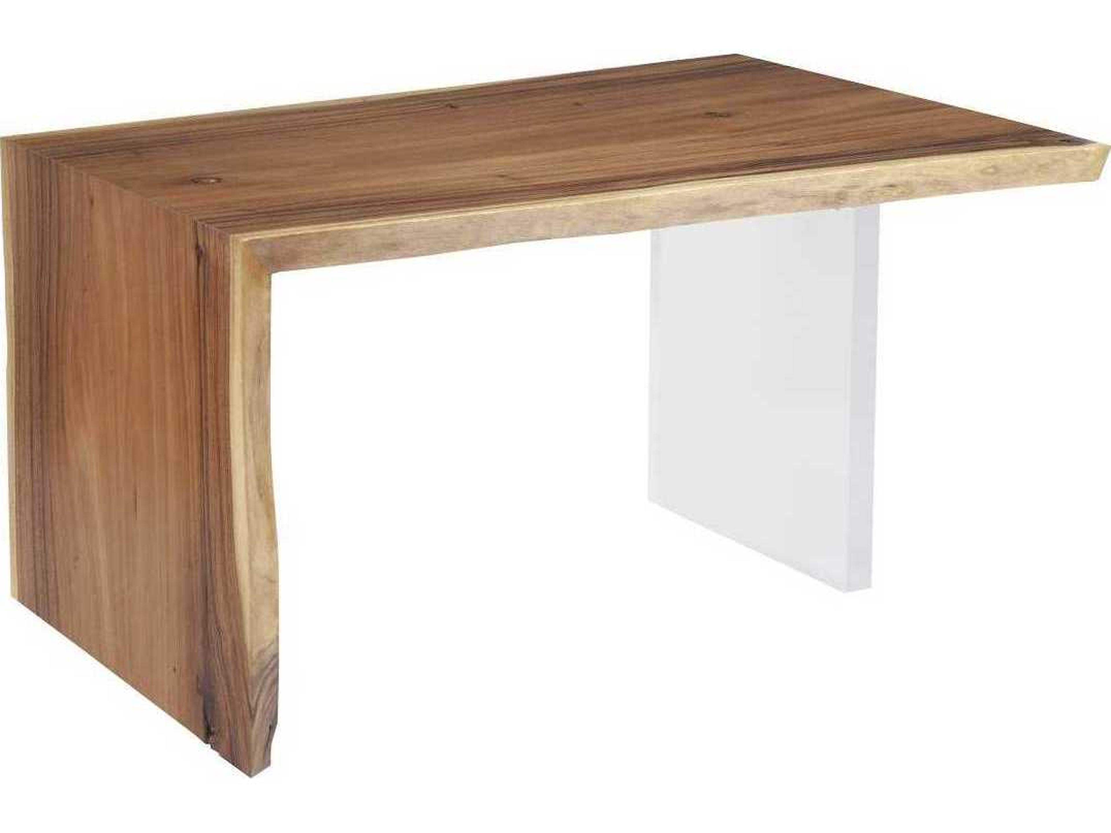 Phillips Collection Natural Acrylic Acacia Wood Desk Shell Writing