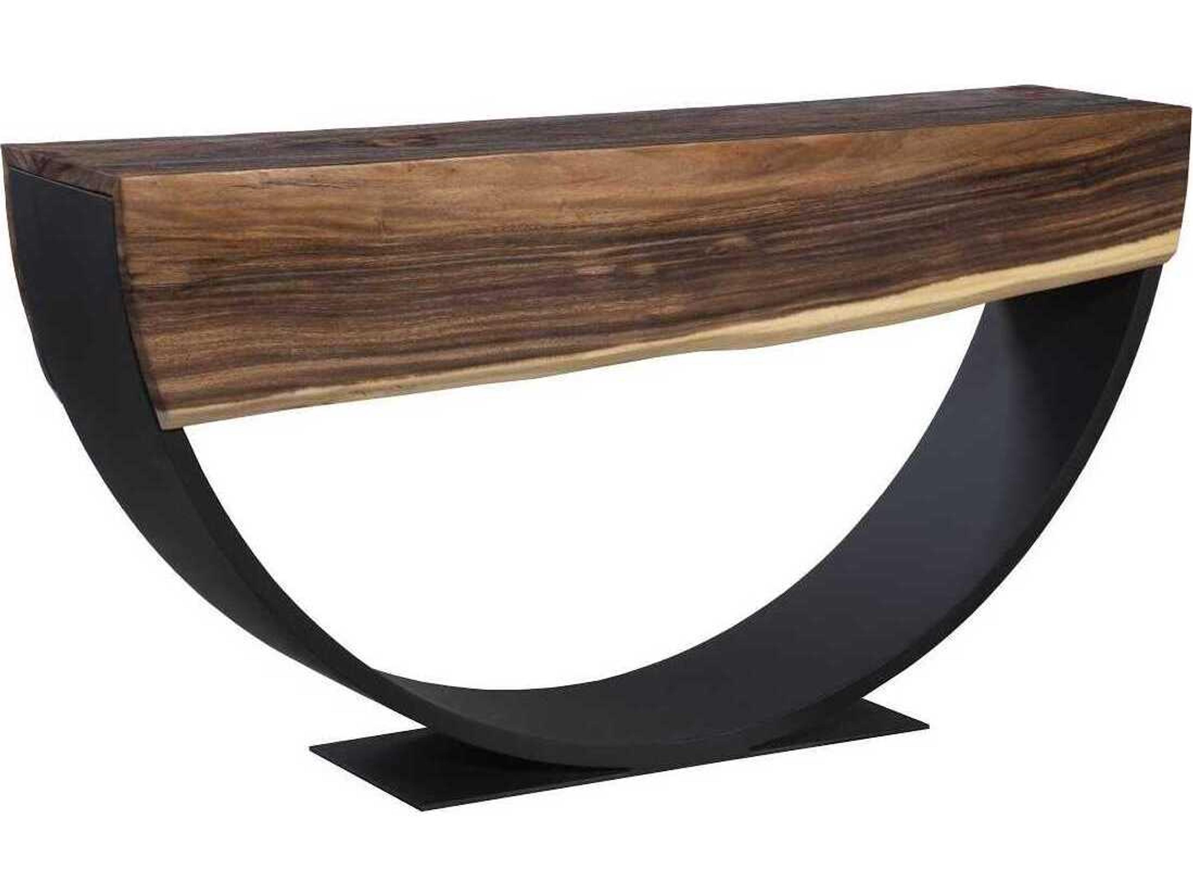 Arc Console Table Double Sided Natural Wood