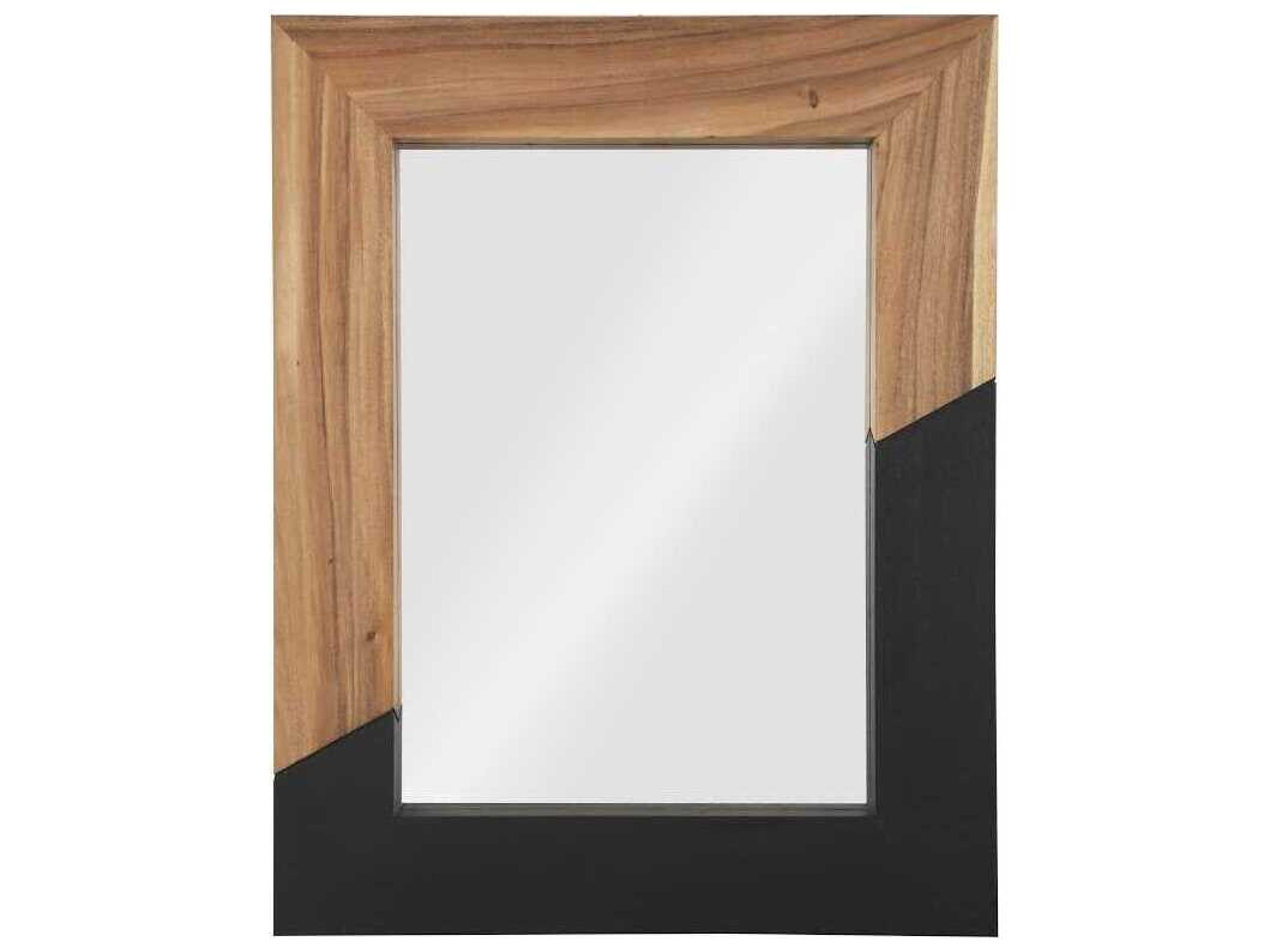 Natural / Black Rectangular Wall Mirror