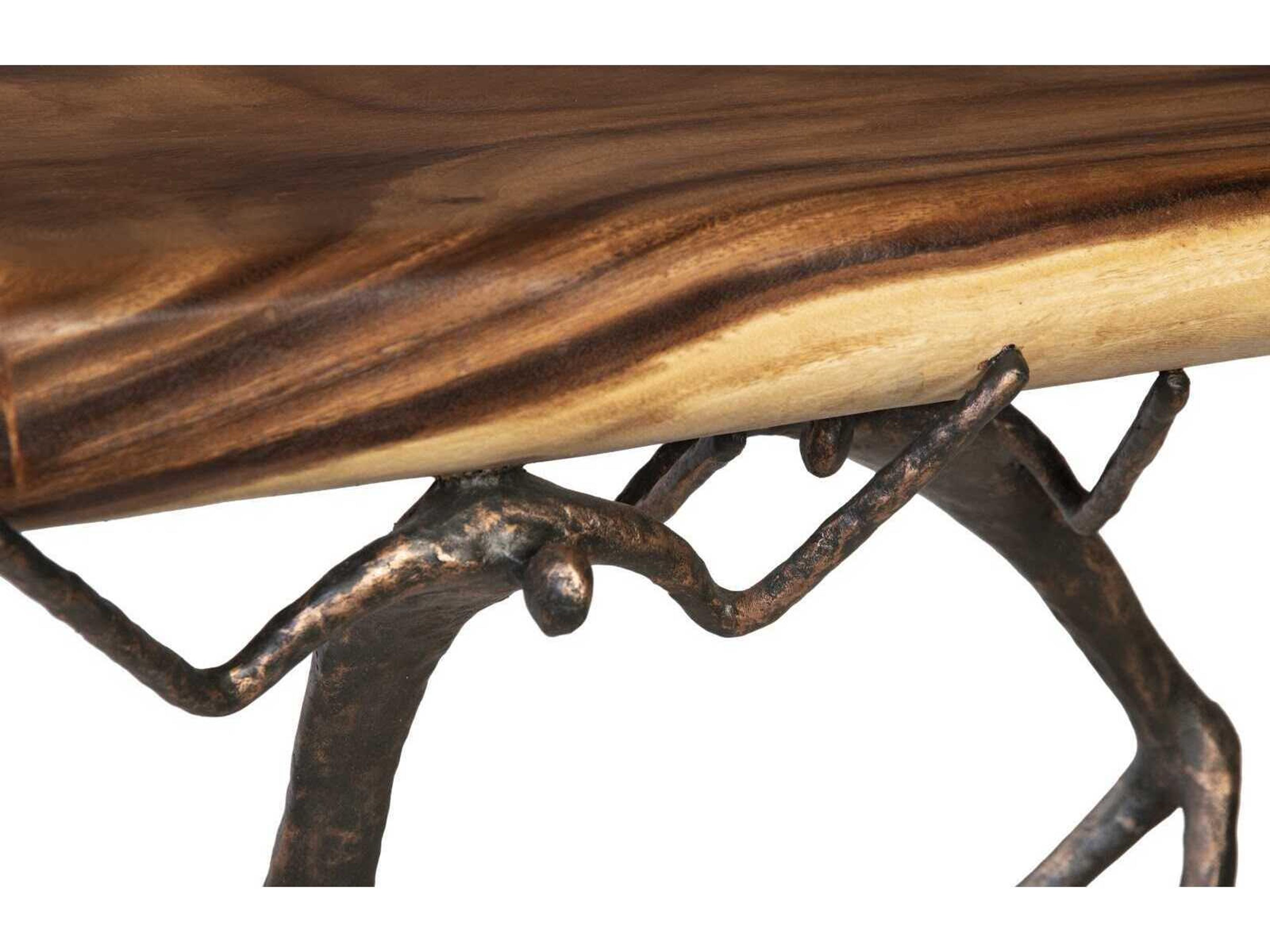 Phillips Collection Sustainable Designs Atlas Wood Natural Brown Black Console Table