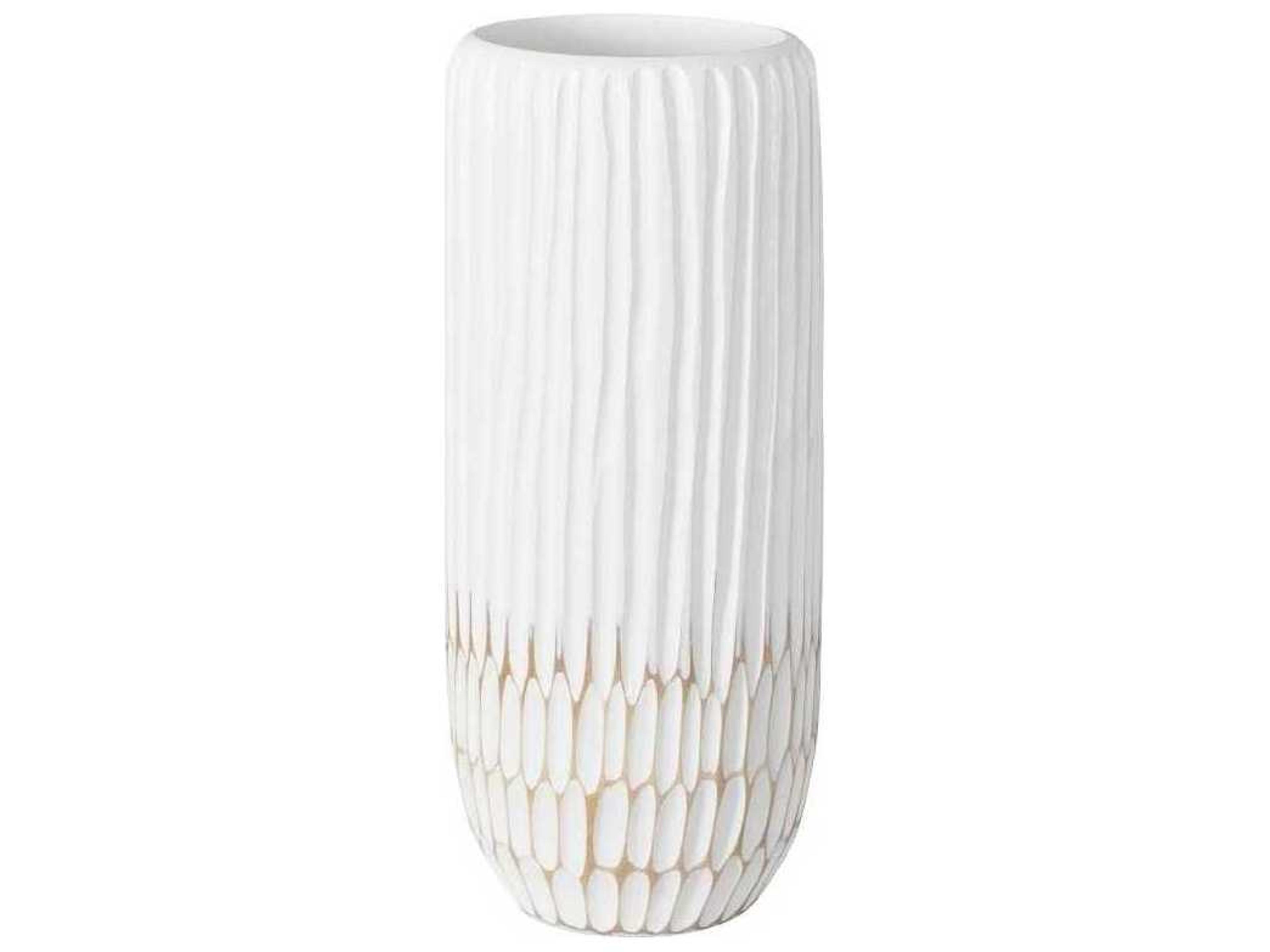 White 15" High Lacuna Vase