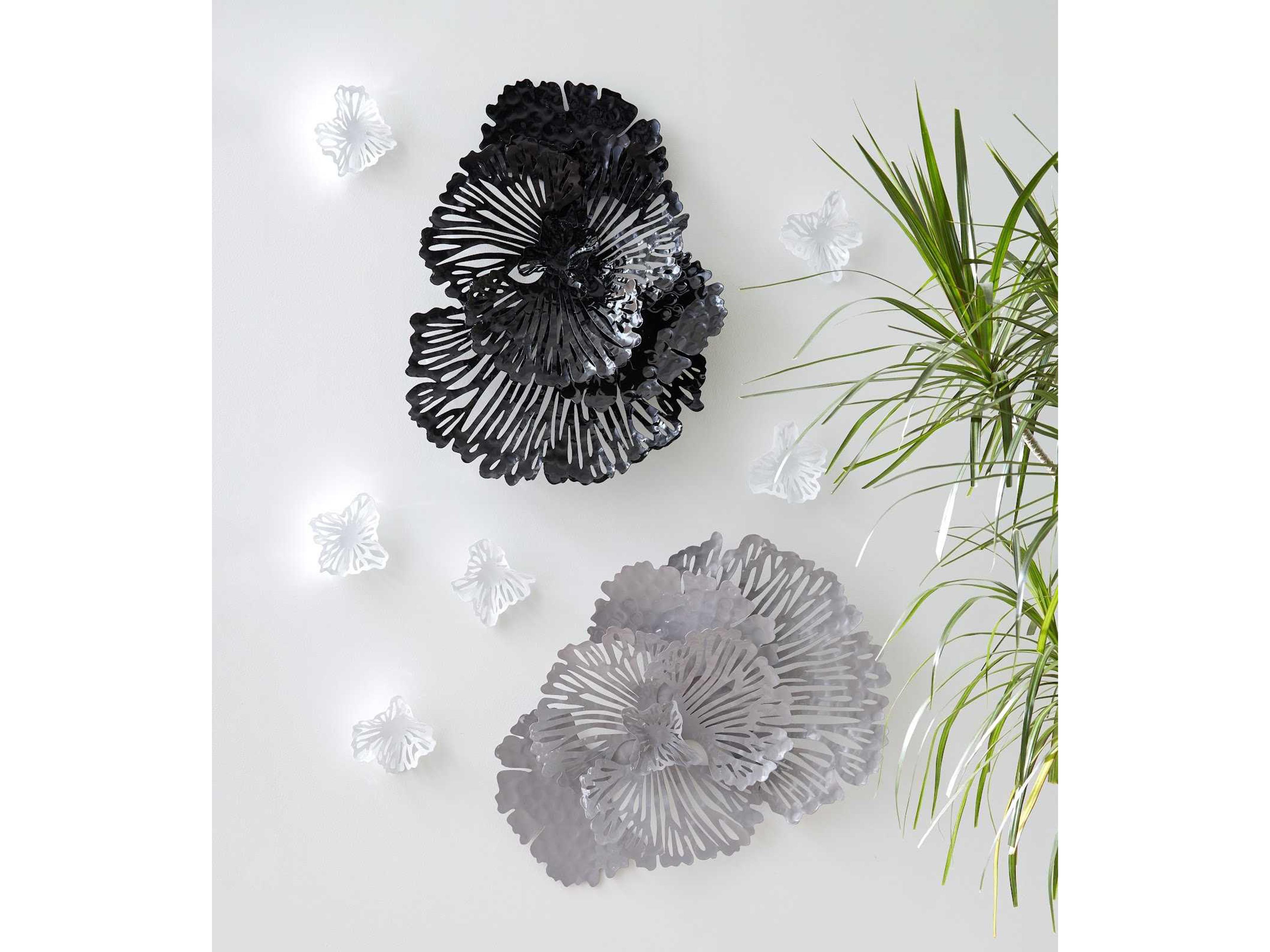 Phillips Collection Gray 25" Flower Metal Wall Art