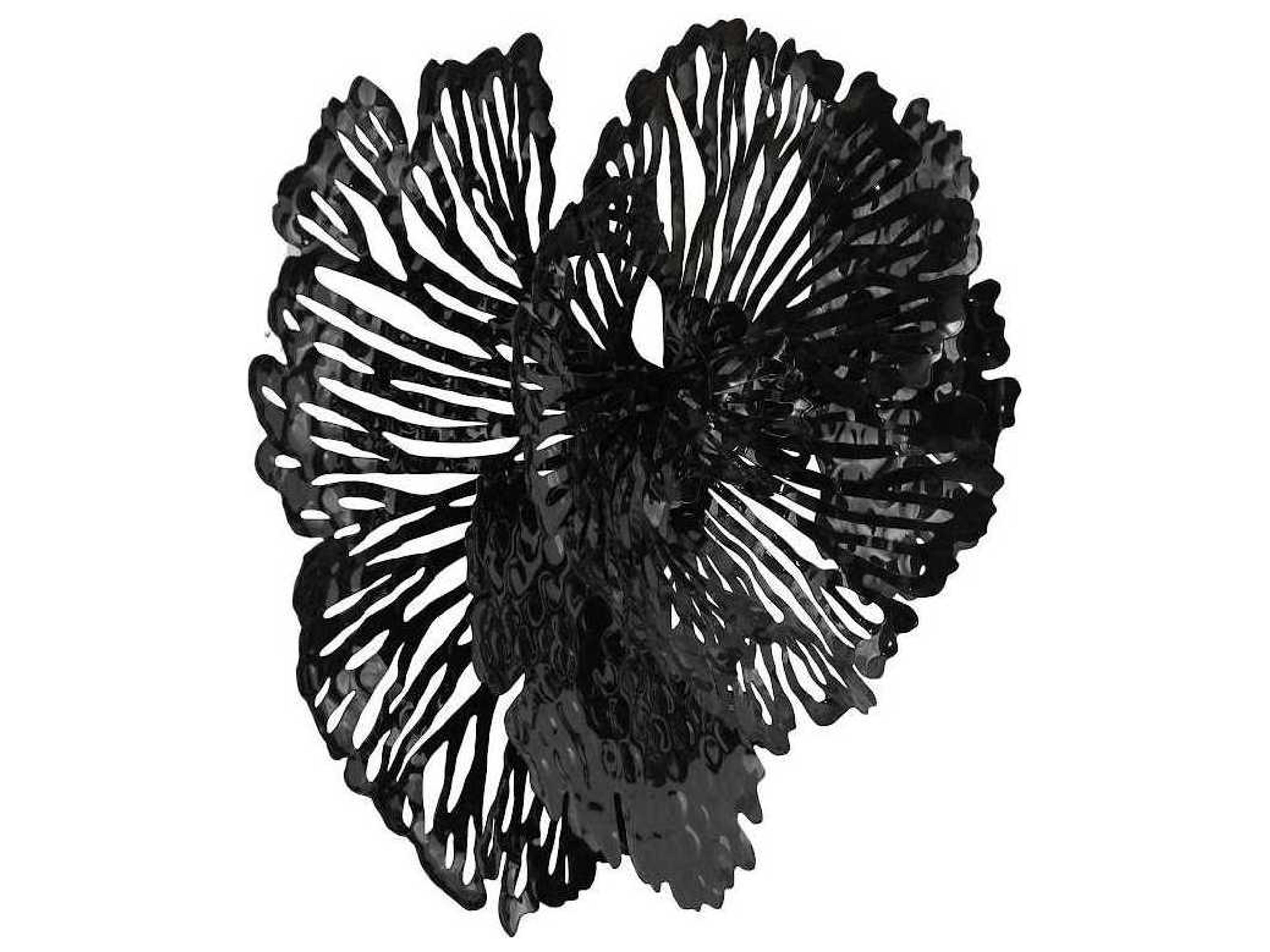 Phillips Collection Black 25" Flower Metal Wall Art