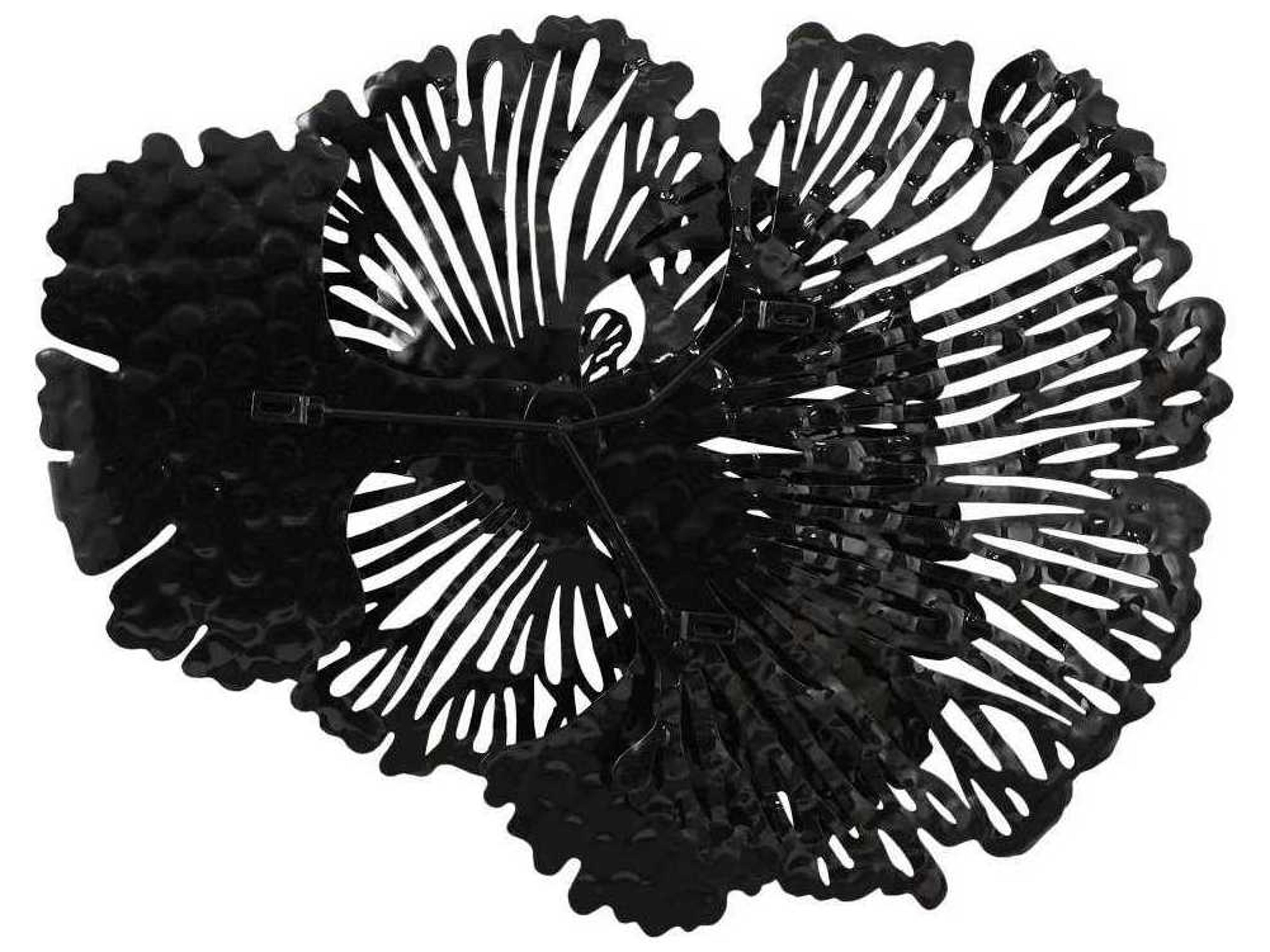 Phillips Collection Black 25" Flower Metal Wall Art