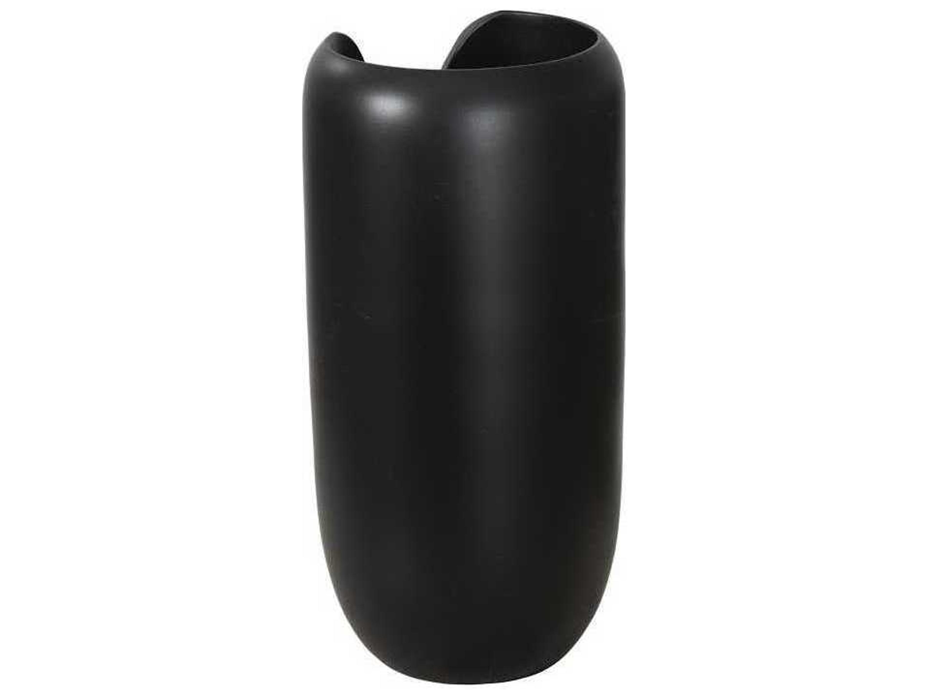 Phillips Collection Black 12" High Interval Wood Vase
