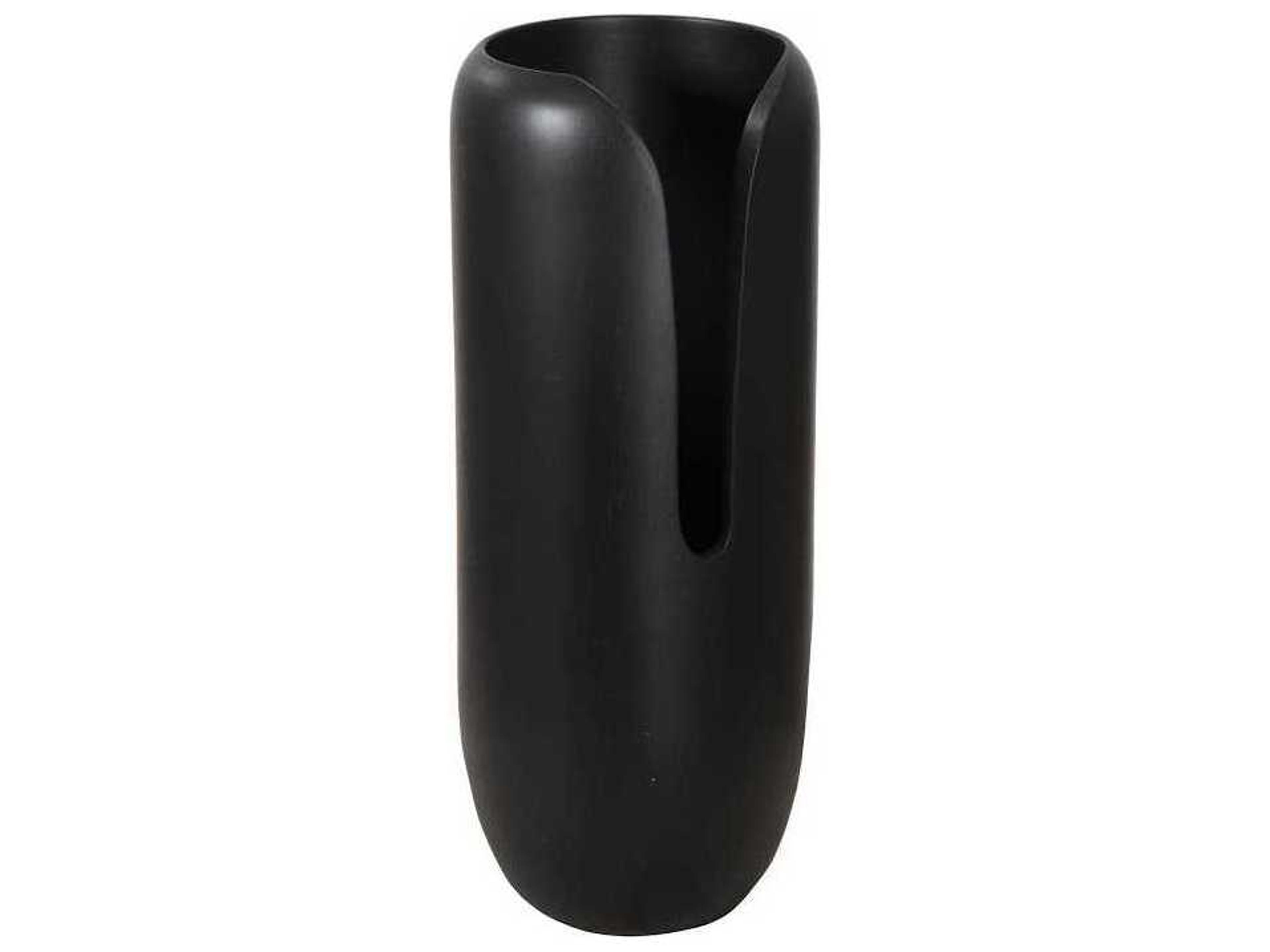 Black 15" High Interval Wood Vase